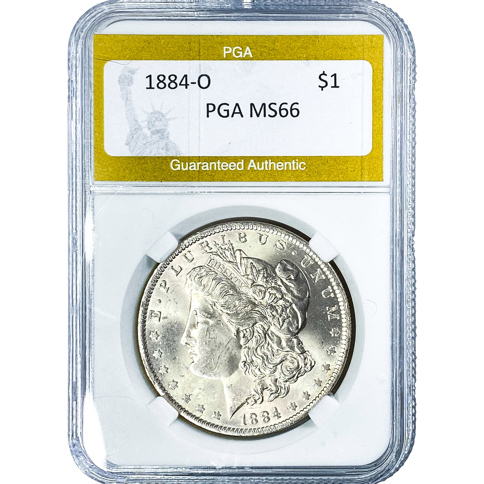 1884-O Morgan Silver Dollar PGA MS66: 1884-O Morgan Silver Dollar PGA MS66