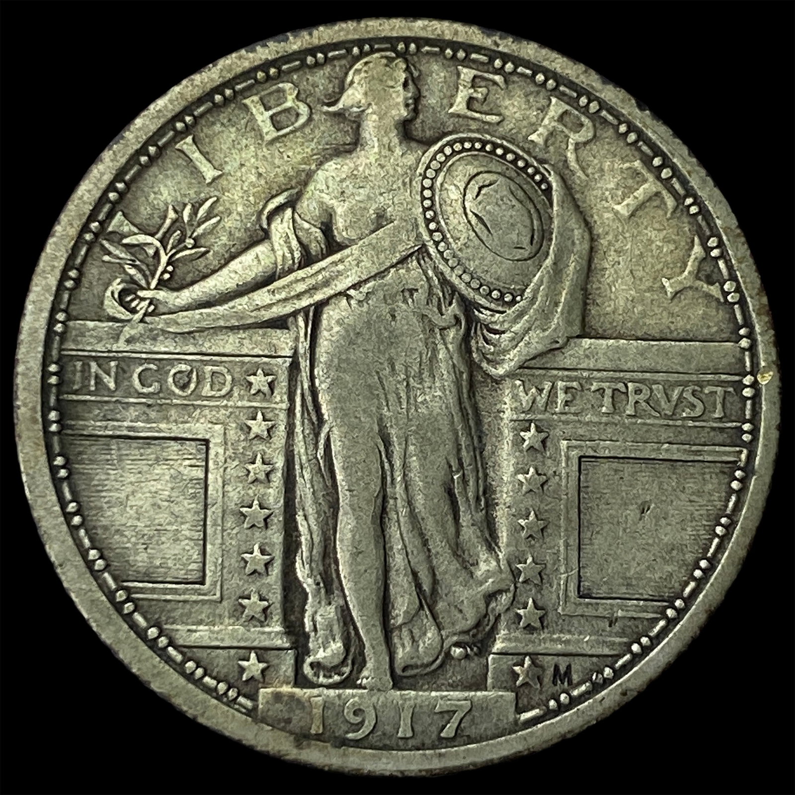 1917 Type 1 Standing Liberty Quarter NEARLY UNCIRCULATED