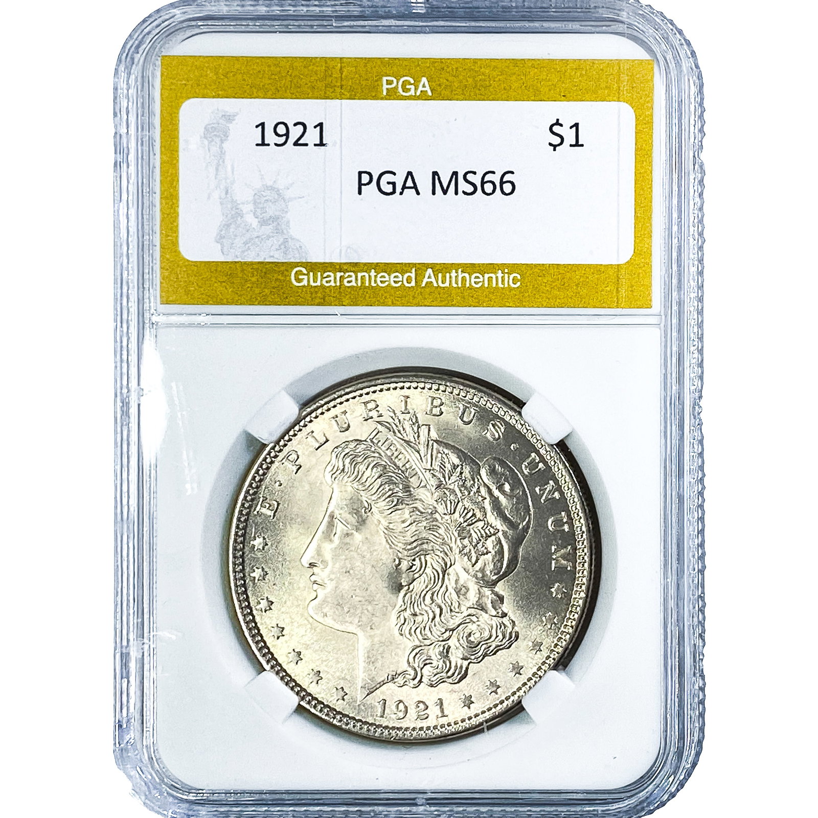 1921 Morgan Silver Dollar PGA MS66: 1921 Morgan Silver Dollar PGA MS66