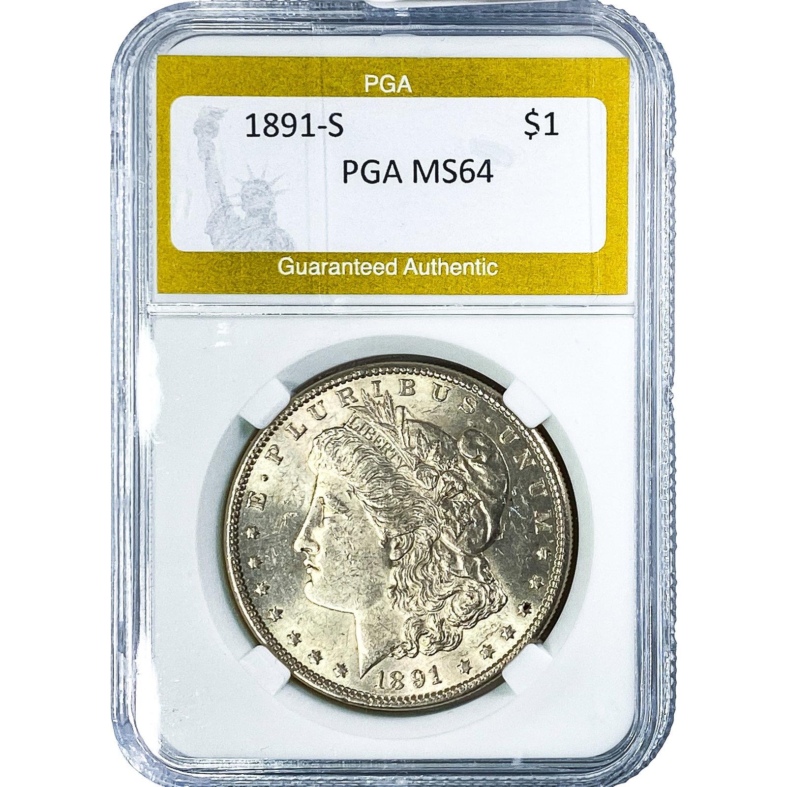 1891-S Morgan Silver Dollar PGA MS64 (1 of 2)