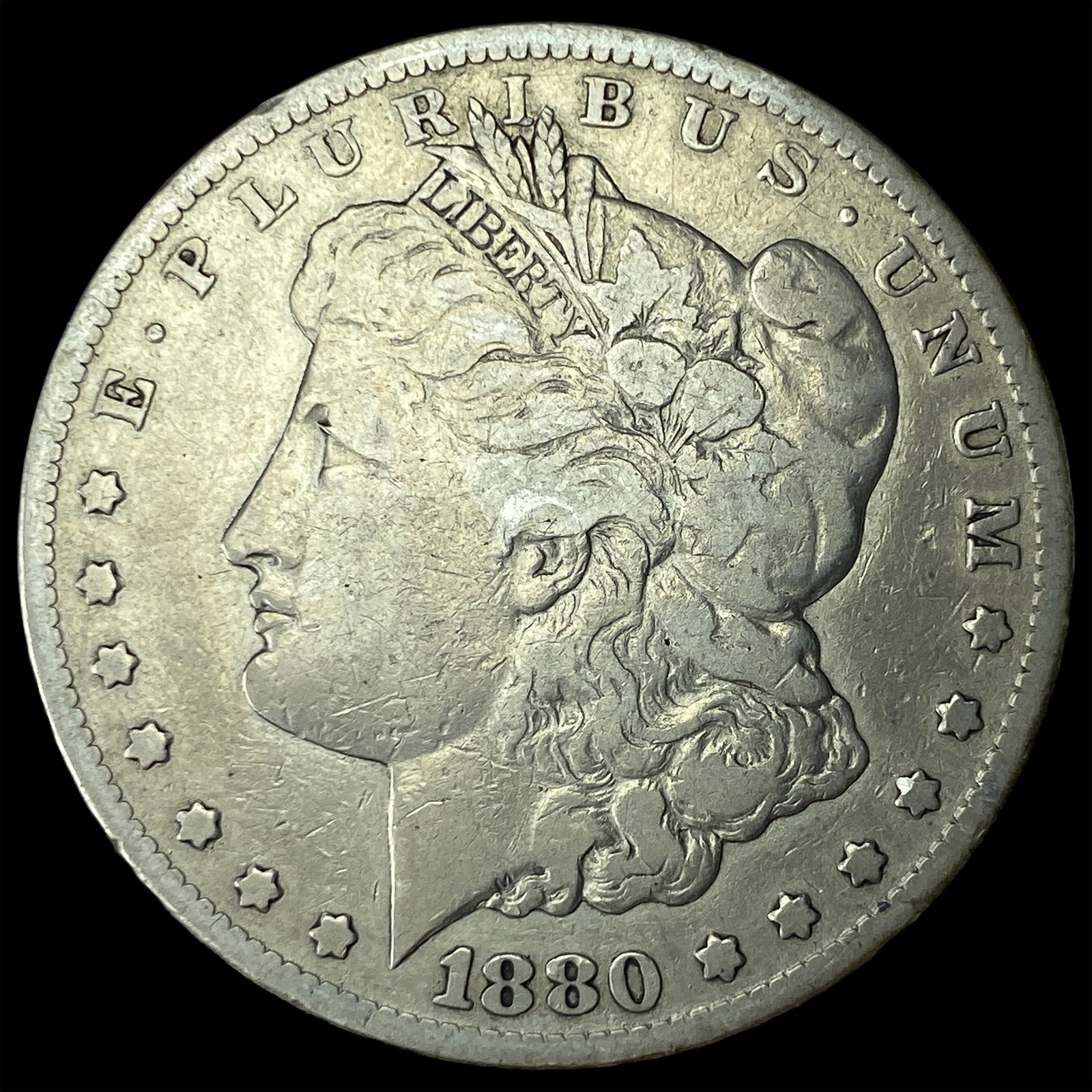 1880-CC Silver Morgan Dollar LIGHTLY CIRCULATED: 1880-CC Silver Morgan Dollar LIGHTLY CIRCULATED