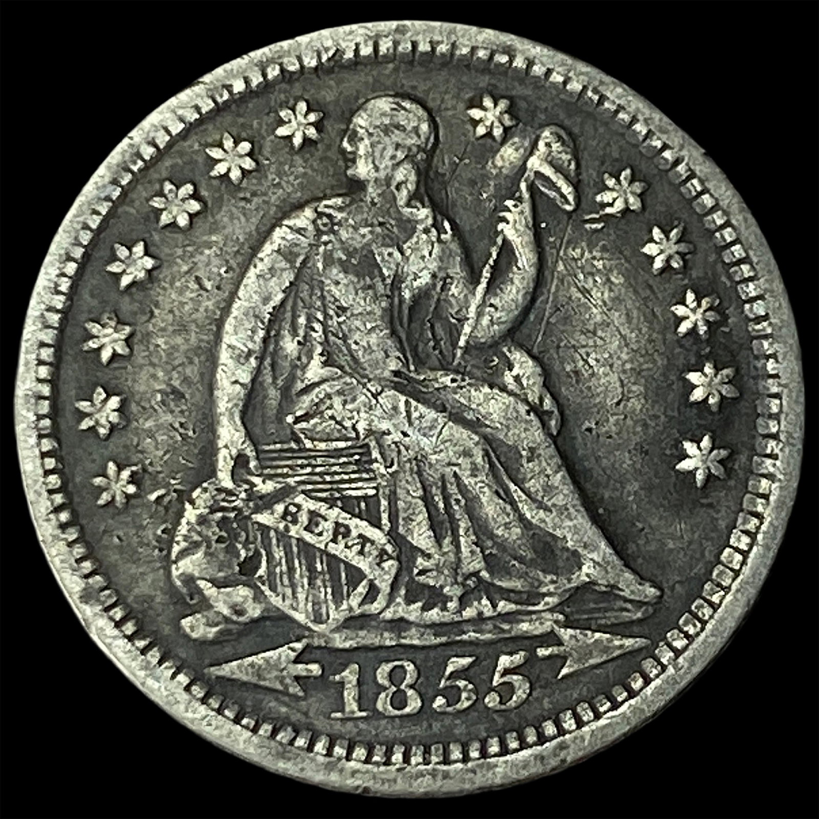 1855-O Silver Half Dime NEARLY UNCIRCULATED: 1855-O Silver Half Dime NEARLY UNCIRCULATED