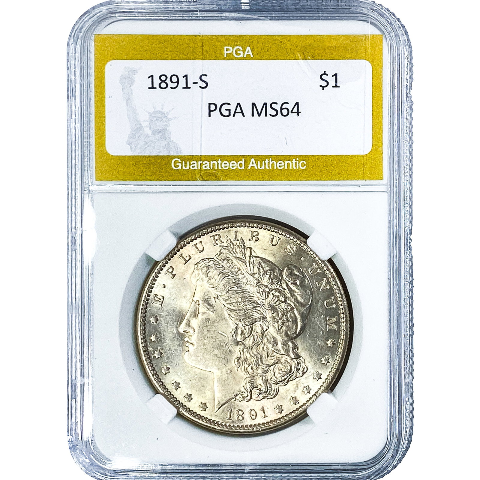 1891-S Morgan Silver Dollar PGA MS64: 1891-S Morgan Silver Dollar PGA MS64