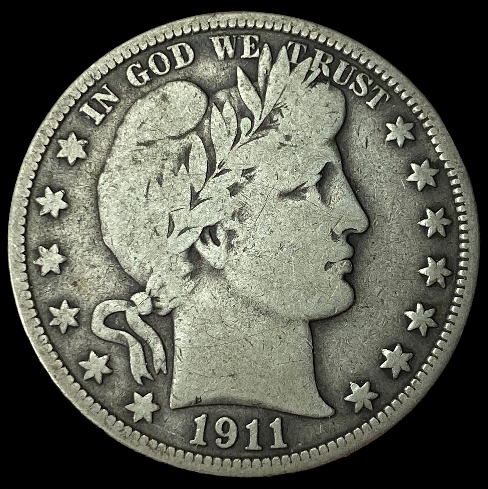 1911 Silver Half Dollar Barber LIGHTLY CIRCULATED (1 of 2)