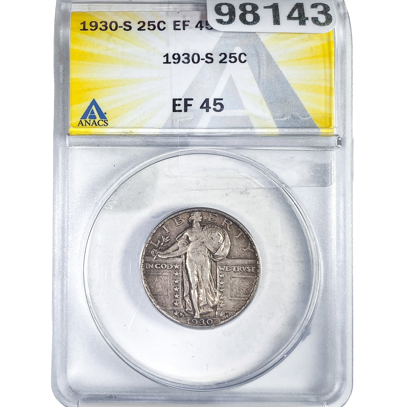 1930-S Standing Liberty Quarter ANACS EF45 (1 of 2)