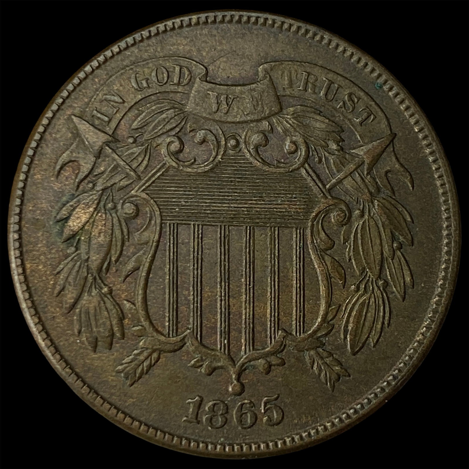 1865 Bronze Two-Cent Piece UNCIRCULATED (1 of 2)