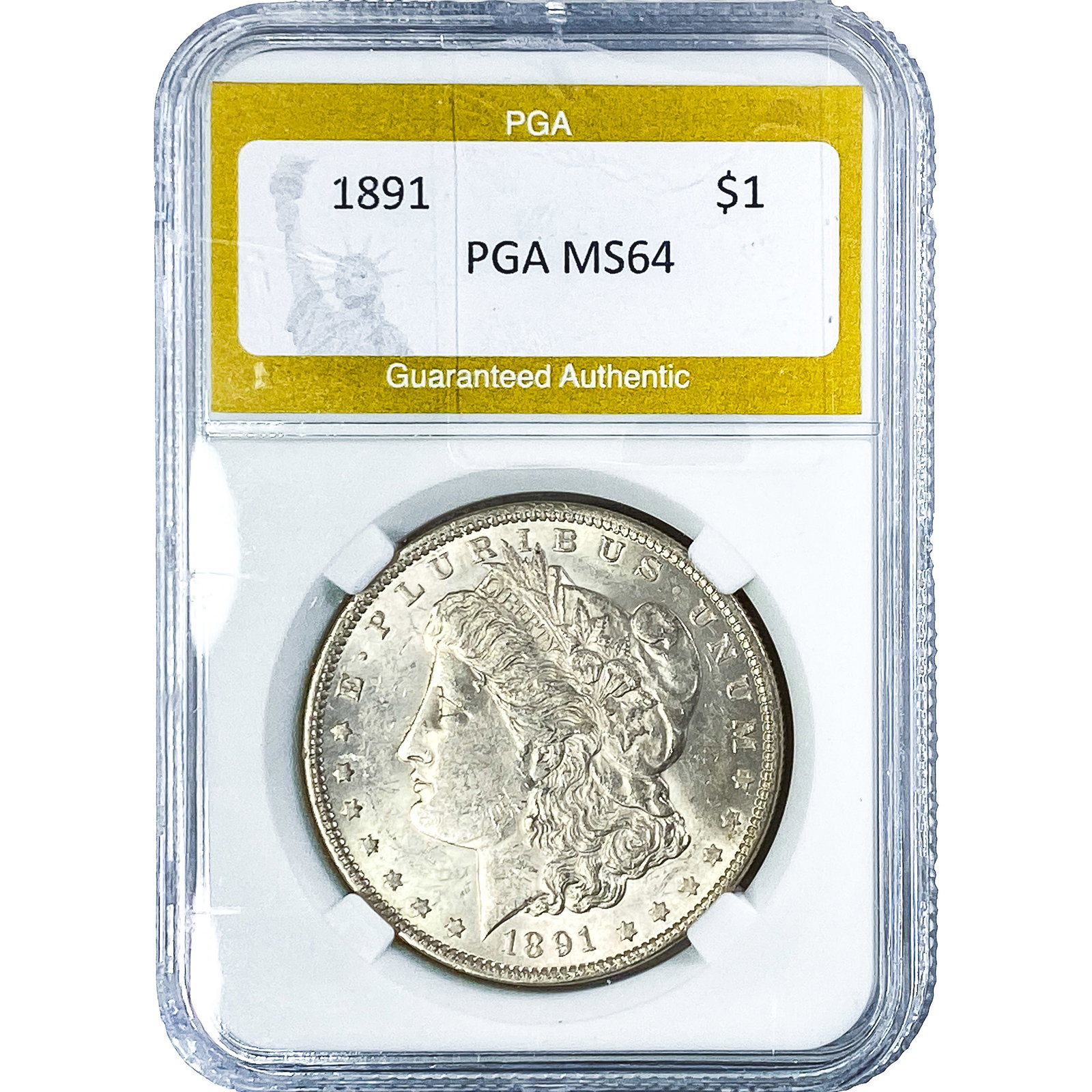 1891 Morgan Silver Dollar PGA MS64: 1891 Morgan Silver Dollar PGA MS64
