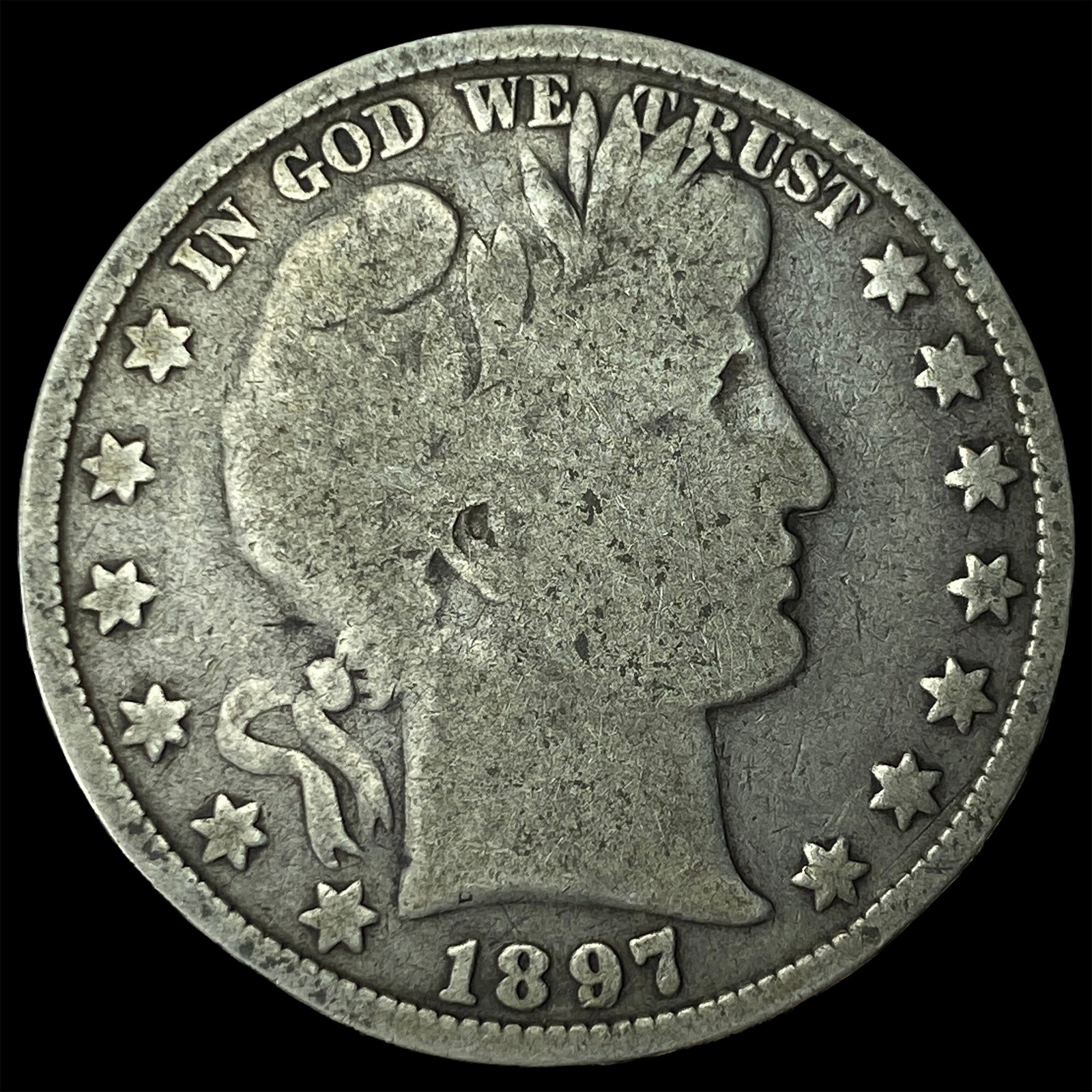 1897 Barber Half Dollar NICELY CIRCULATED: 1897 Barber Half Dollar NICELY CIRCULATED