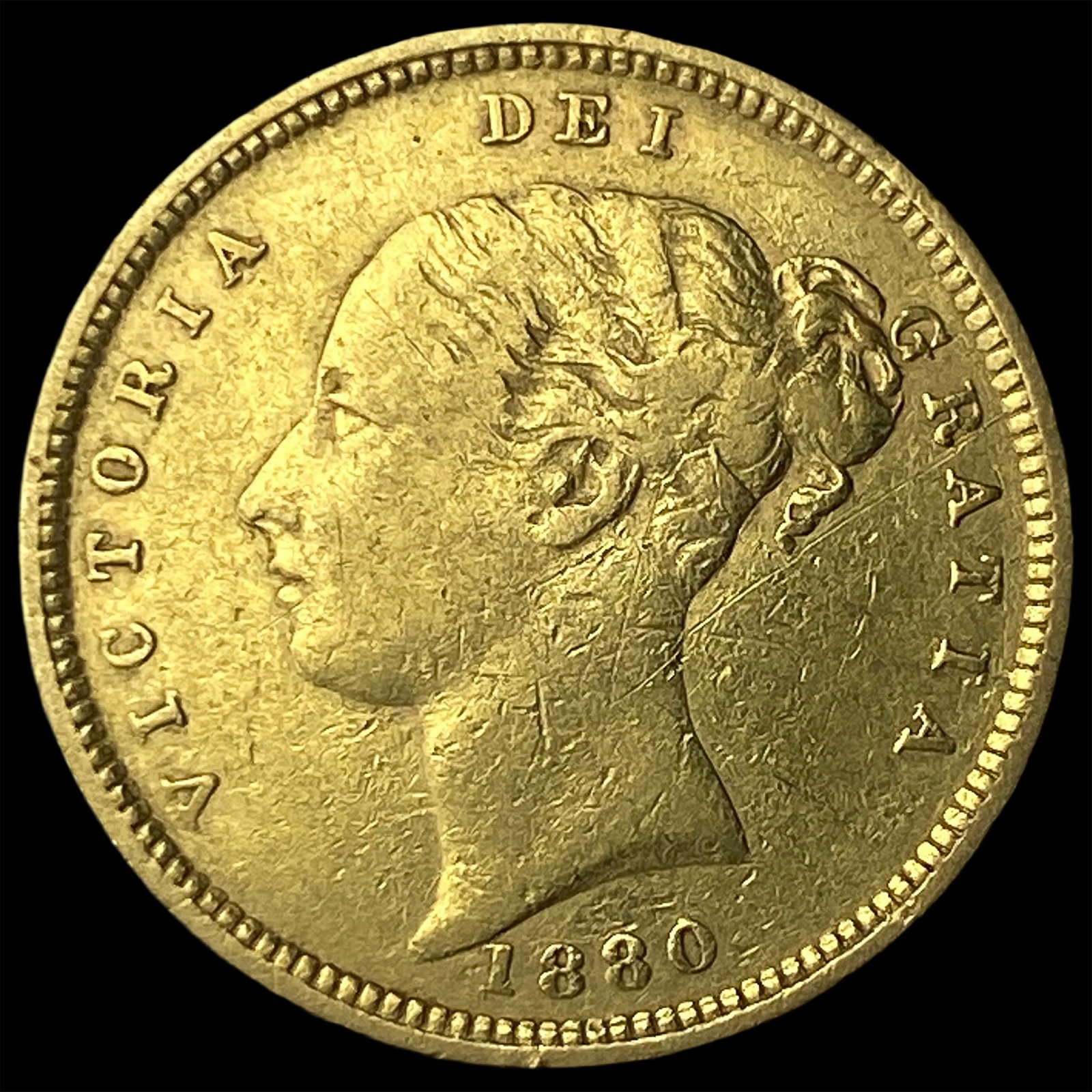 1880 Gold Sovereign Victoria Shield Back CLOSELY UNCIRCULATED (1 of 2)