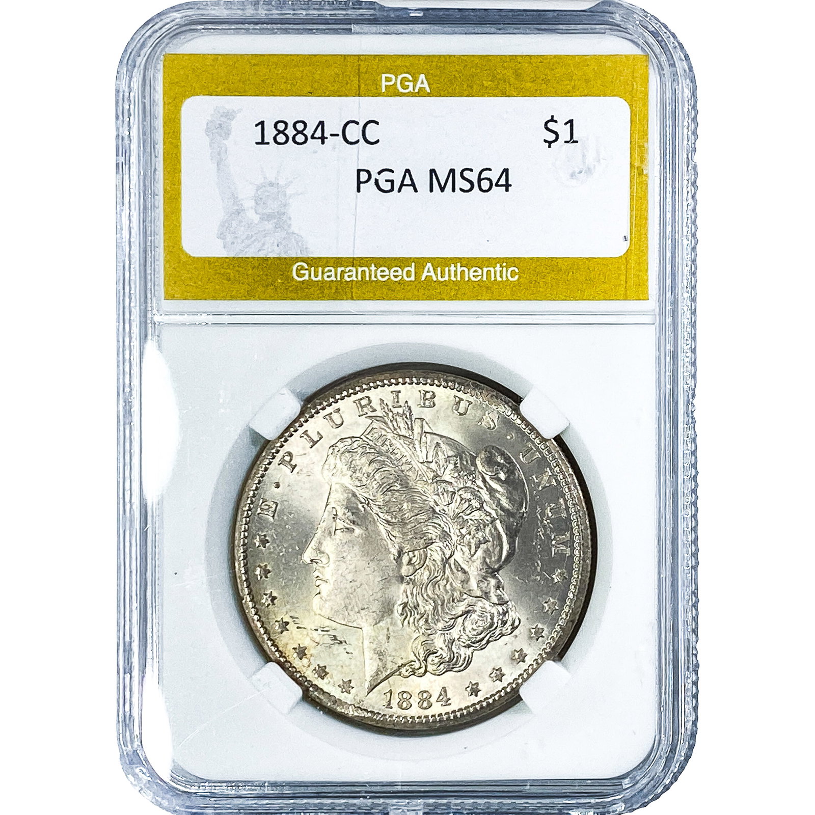 1884-CC Morgan Silver Dollar PGA MS64: 1884-CC Morgan Silver Dollar PGA MS64