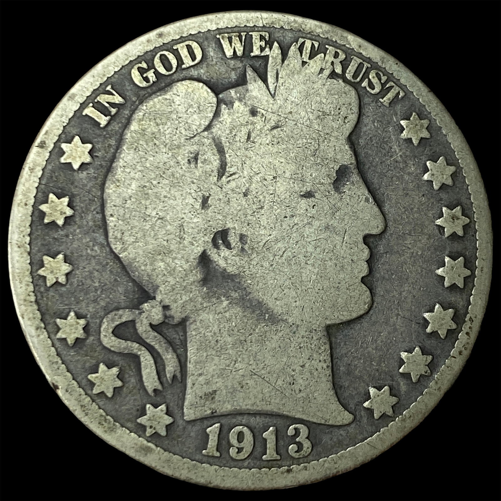 1913 Barber Half Dollar LIGHTLY CIRCULATED: 1913 Barber Half Dollar LIGHTLY CIRCULATED