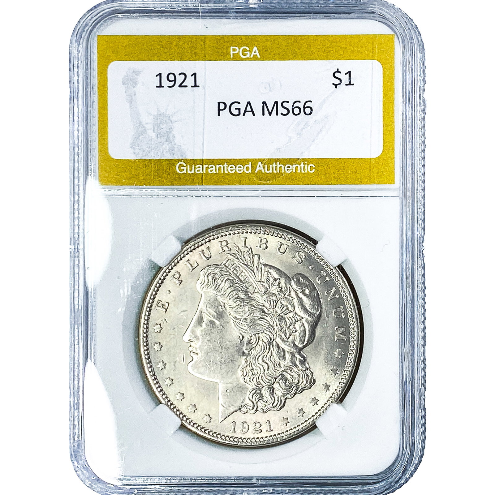 1921 Morgan Silver Dollar PGA MS66: 1921 Morgan Silver Dollar PGA MS66