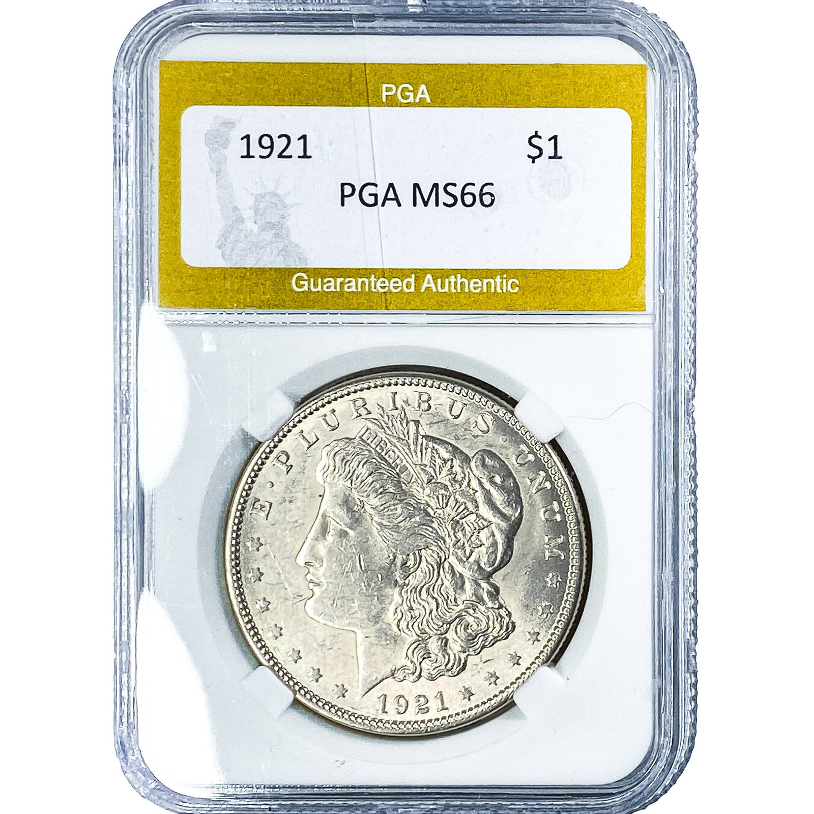 1921 Morgan Silver Dollar PGA MS66: 1921 Morgan Silver Dollar PGA MS66