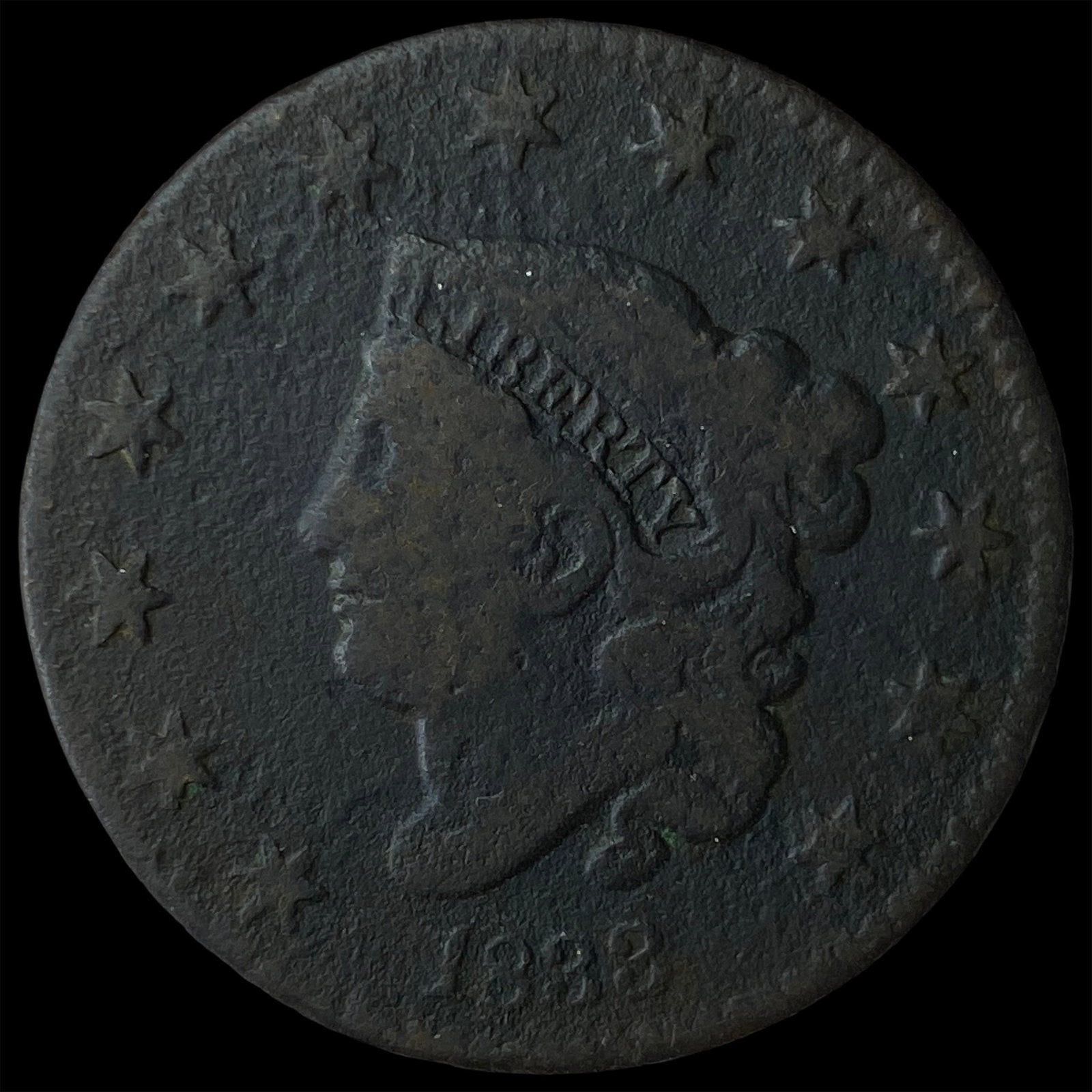 1838 Coronet Head Large Cent LIGHTLY CIRCULATED: 1838 Coronet Head Large Cent LIGHTLY CIRCULATED