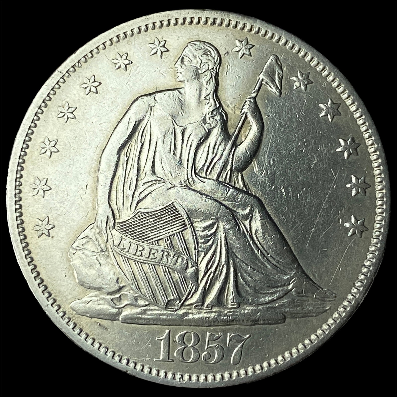 1857 Seated Liberty Half Dollar UNCIRCULATED: 1857 Seated Liberty Half Dollar UNCIRCULATED