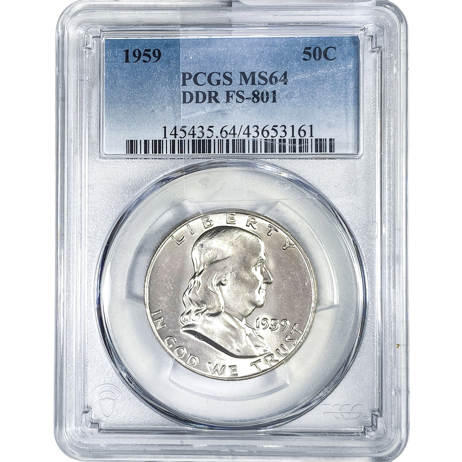 1959 Franklin Half Dollar PCGS MS64 DDR: 1959 Franklin Half Dollar PCGS MS64 DDR