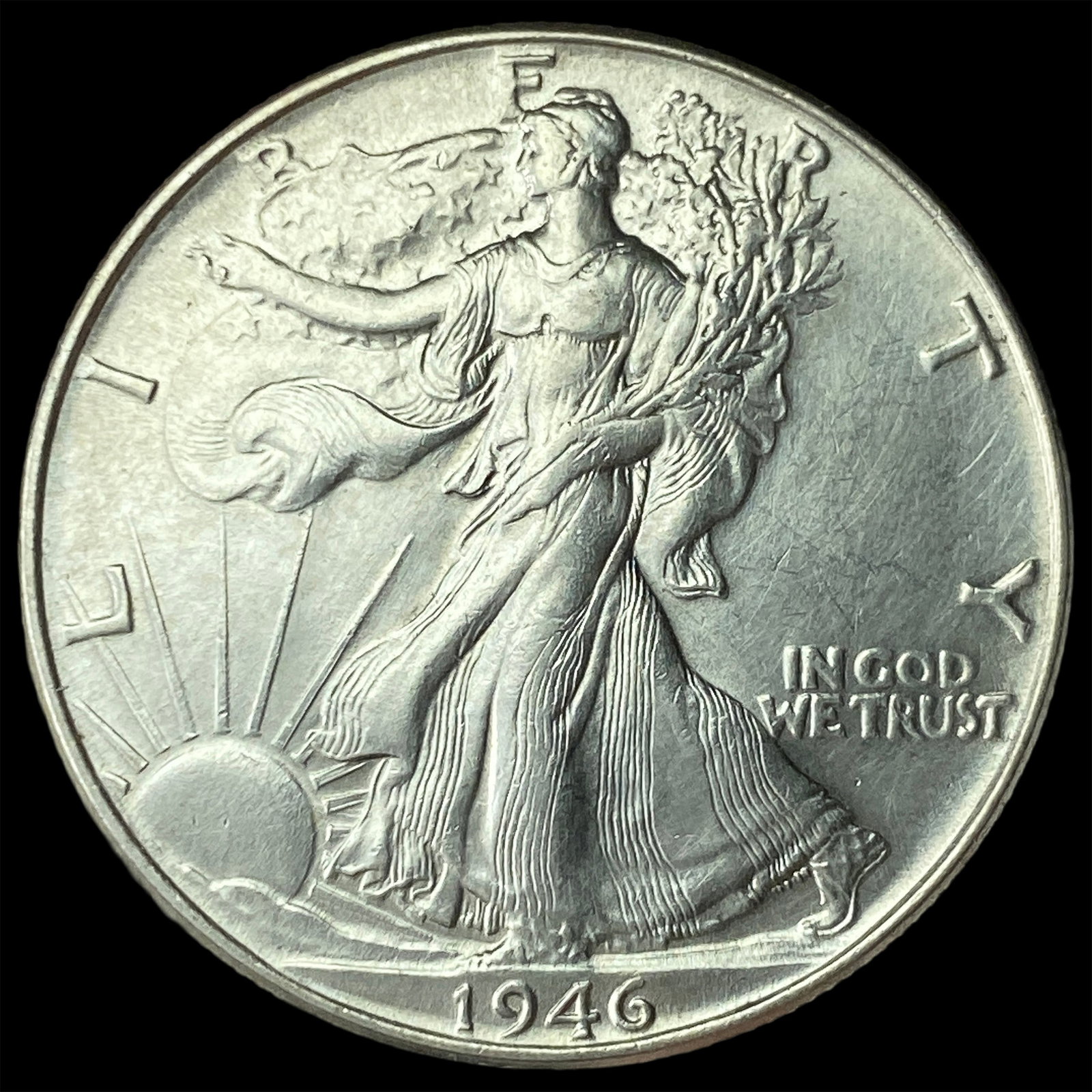 1946 Silver Walking Liberty Half Dollar GEM BU