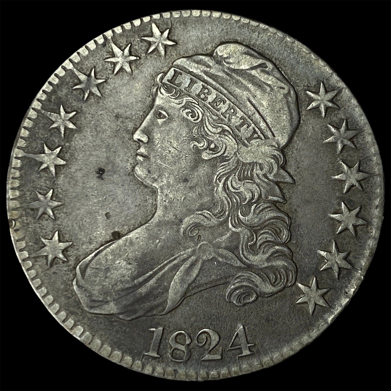 1824 Capped Bust Half Dollar CHOICE AU: 1824 Capped Bust Half Dollar CHOICE AU