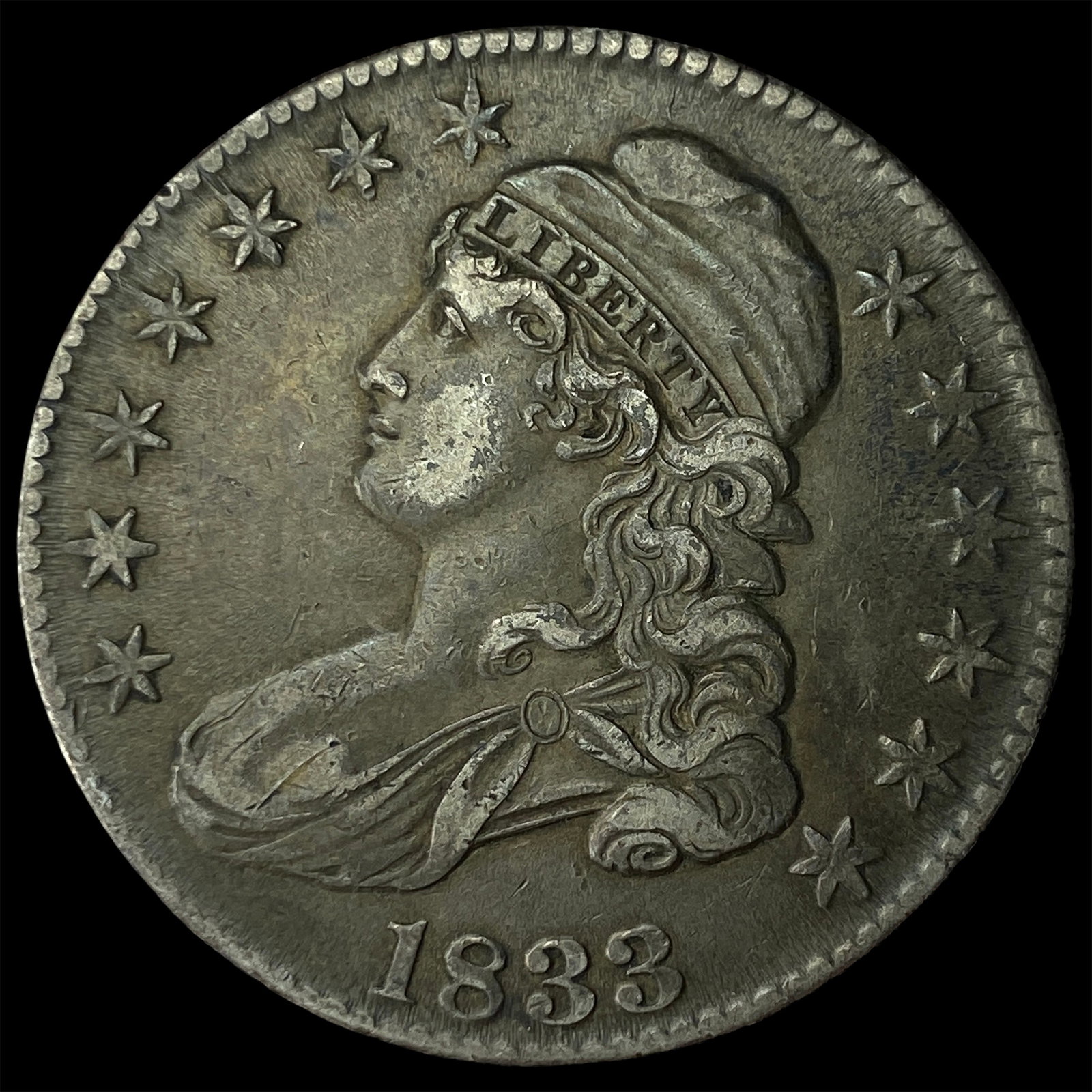 1833 Capped Bust Half Dollar CHOICE AU: 1833 Capped Bust Half Dollar CHOICE AU