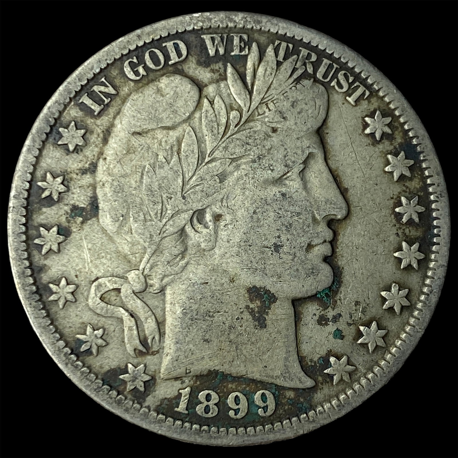 1899-S Silver Half Dollar Barber NEARLY UNCIRCULATED (1 of 2)