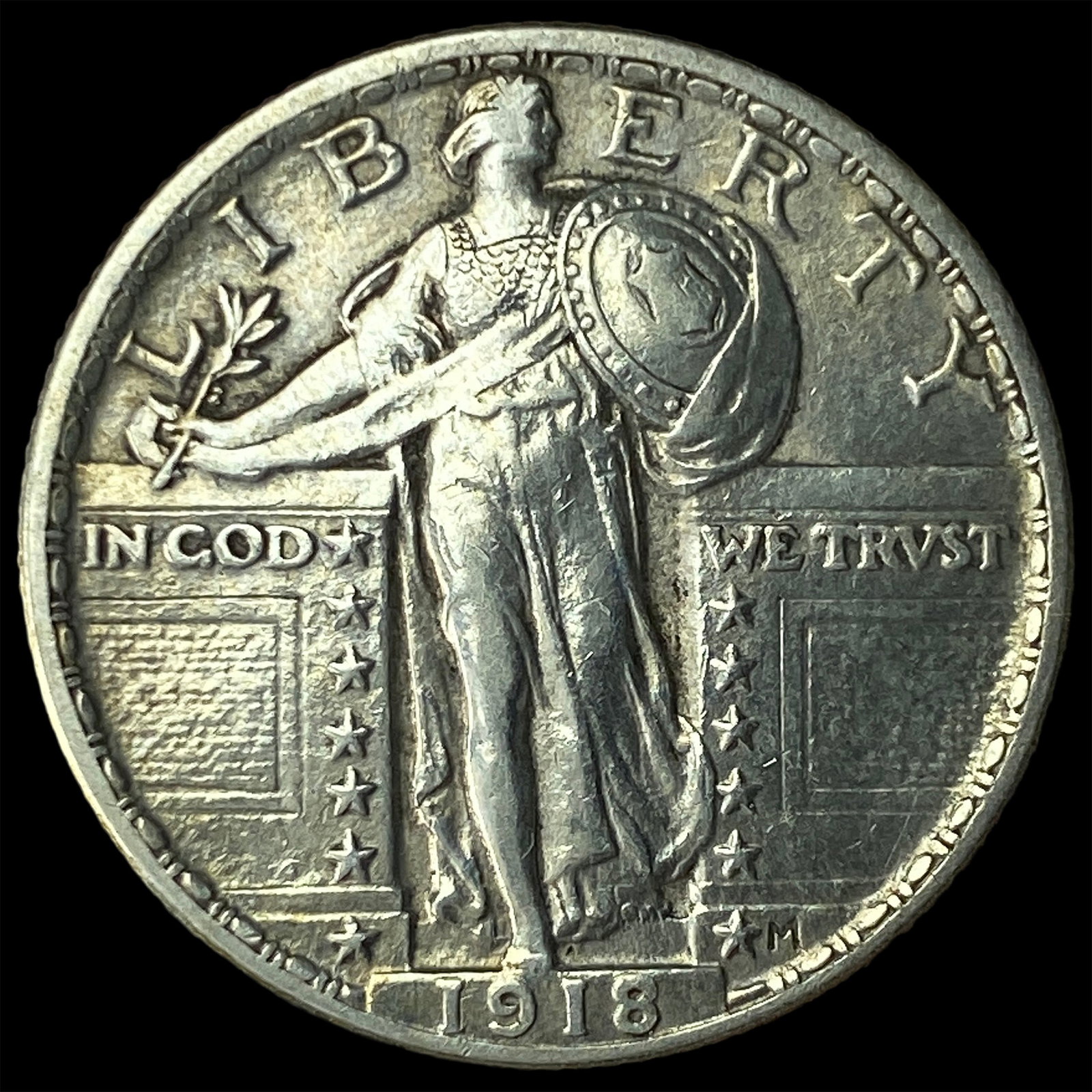 1918 Standing Liberty Silver Quarter CHOICE AU: 1918 Standing Liberty Silver Quarter CHOICE AU