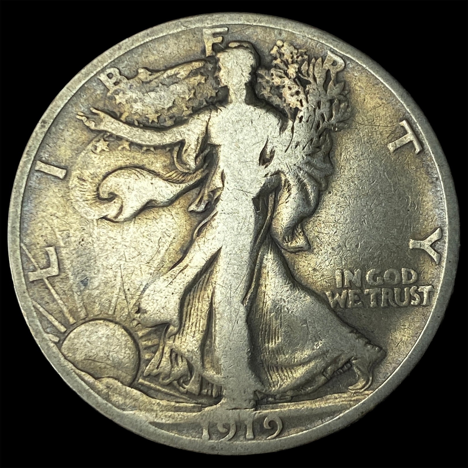 1919-D Silver Walking Liberty Half Dollar LIGHTLY CIRCULATED: 1919-D Silver Walking Liberty Half Dollar LIGHTLY CIRCULATED