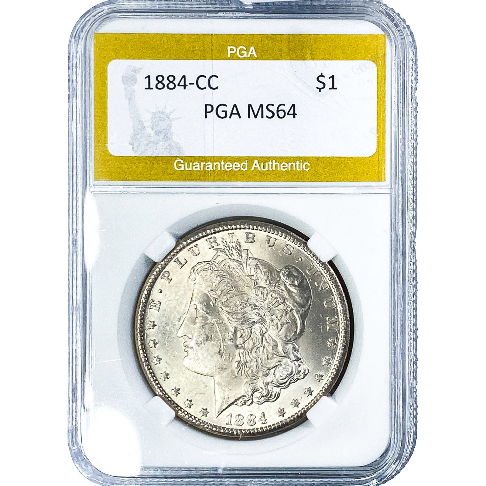 1884-CC Morgan Silver Dollar PGA MS64: 1884-CC Morgan Silver Dollar PGA MS64
