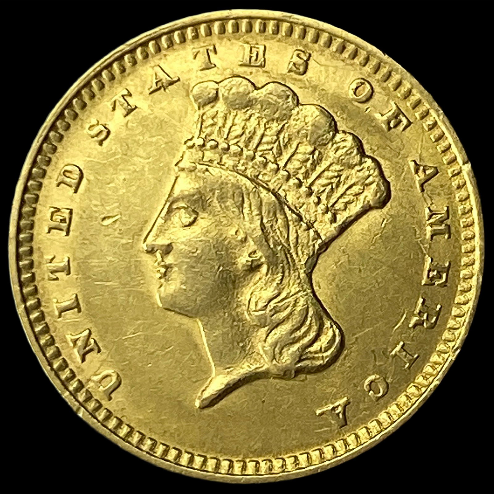 1874 Gold $1 Indian Head UNCIRCULATED (1 of 2)