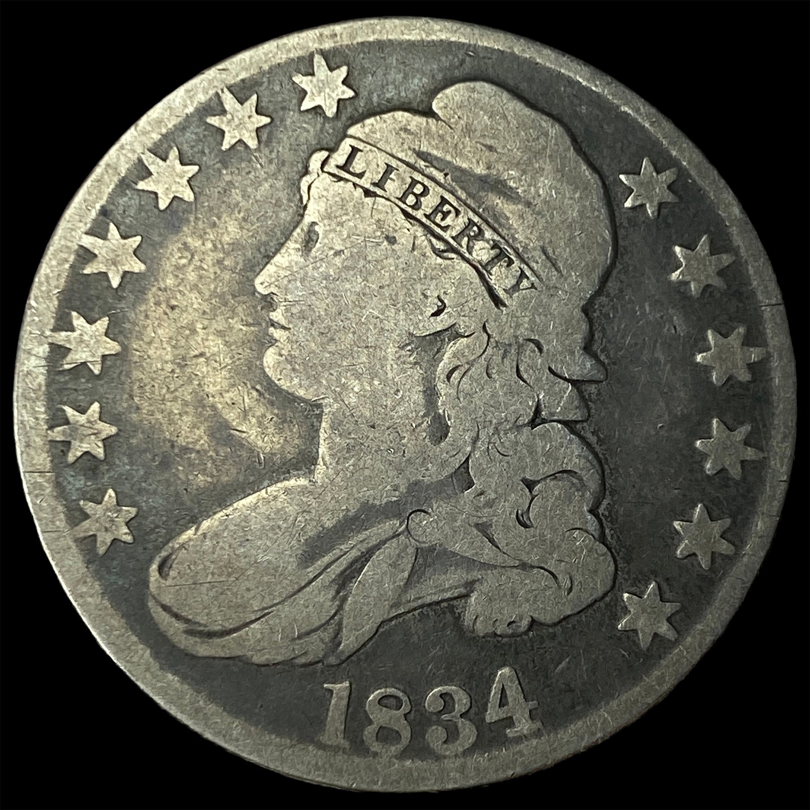1834 Capped Bust Half Dollar NICELY CIRCULATED: 1834 Capped Bust Half Dollar NICELY CIRCULATED
