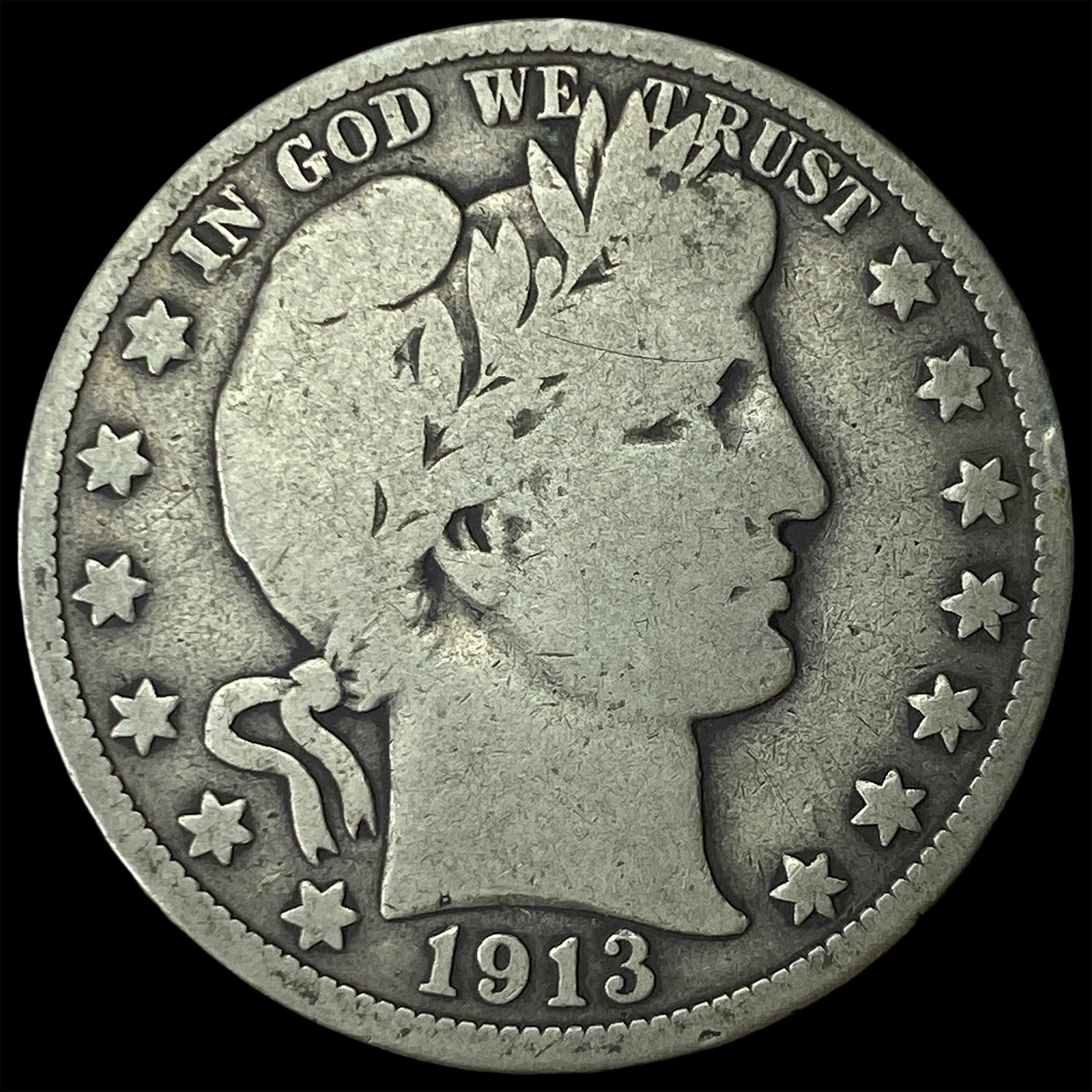 1913 Barber Half Dollar LIGHTLY CIRCULATED: 1913 Barber Half Dollar LIGHTLY CIRCULATED