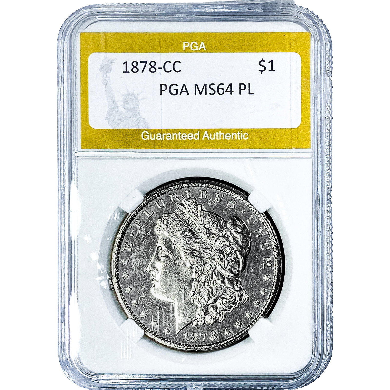 1878-CC Morgan Silver Dollar PGA MS64 PL: 1878-CC Morgan Silver Dollar PGA MS64 PL