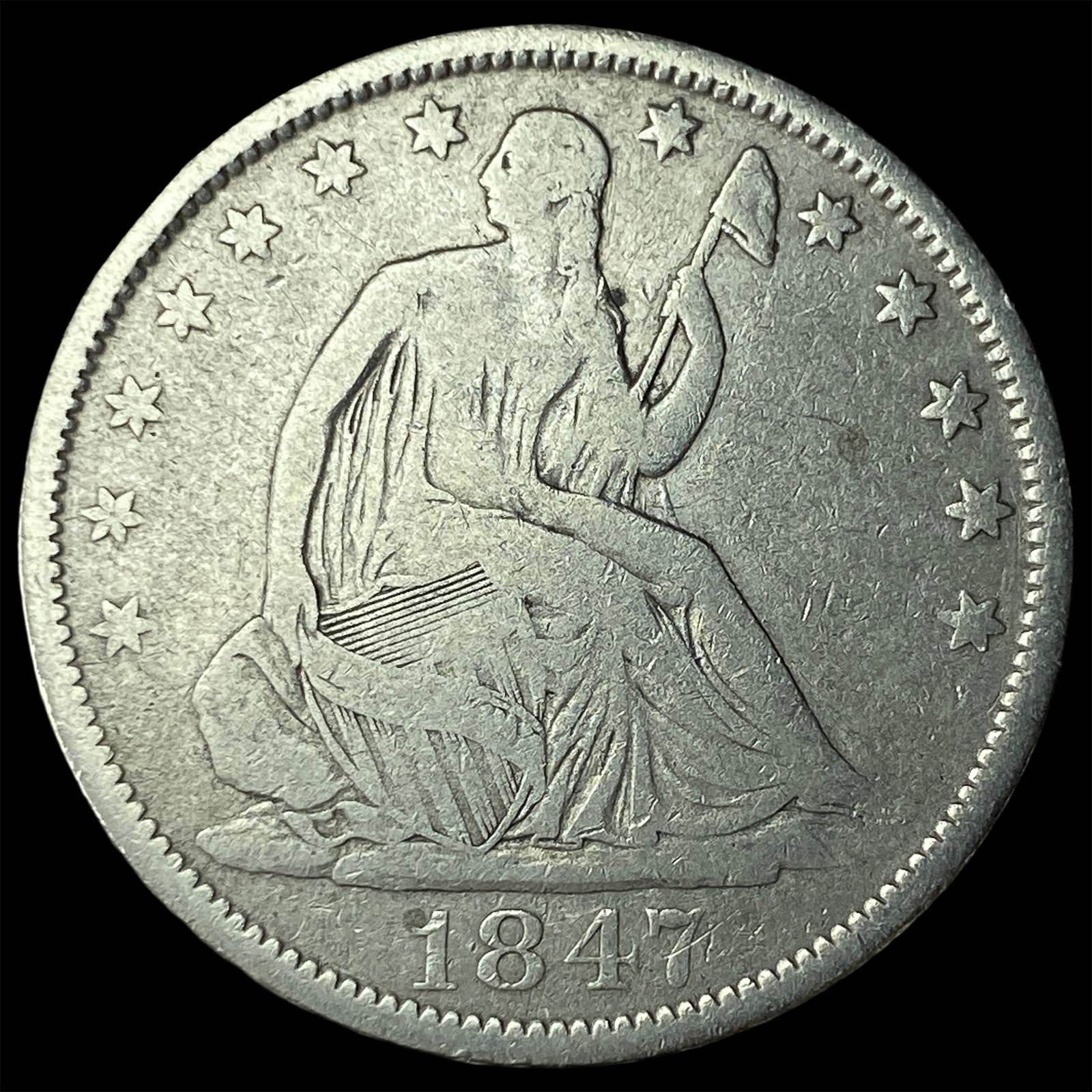 1847-O Silver Half Dollar LIGHTLY CIRCULATED: 1847-O Silver Half Dollar LIGHTLY CIRCULATED