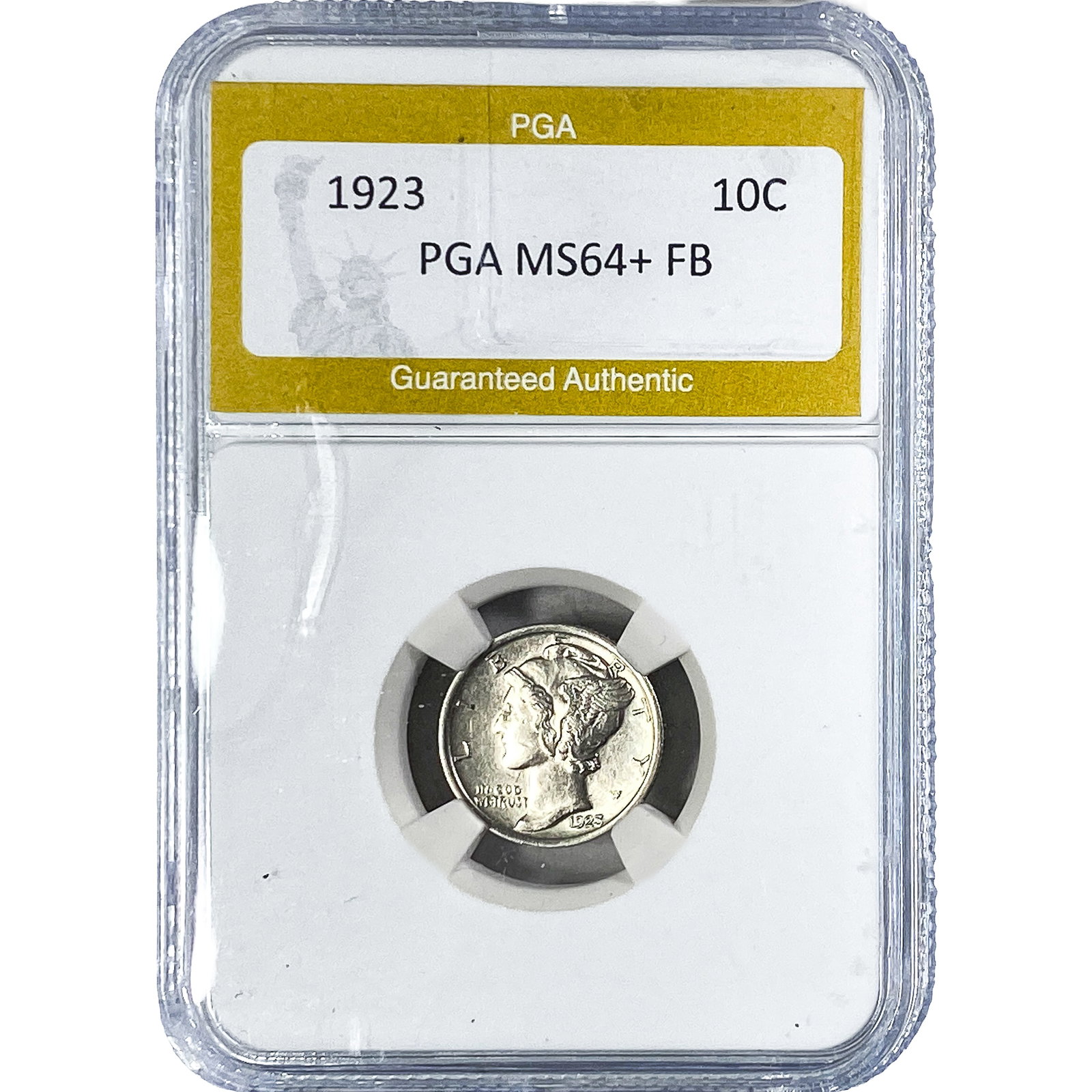 1923 Mercury Silver Dime PGA MS64+ FB: 1923 Mercury Silver Dime PGA MS64+ FB