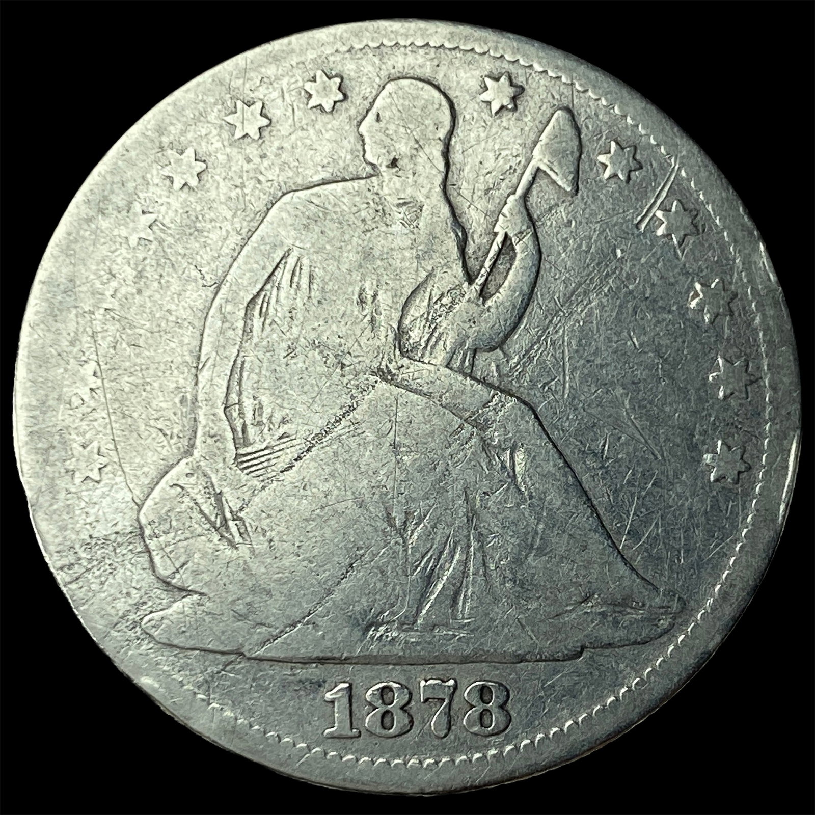 1878 Seated Liberty Half Dollar NICELY CIRCULATED