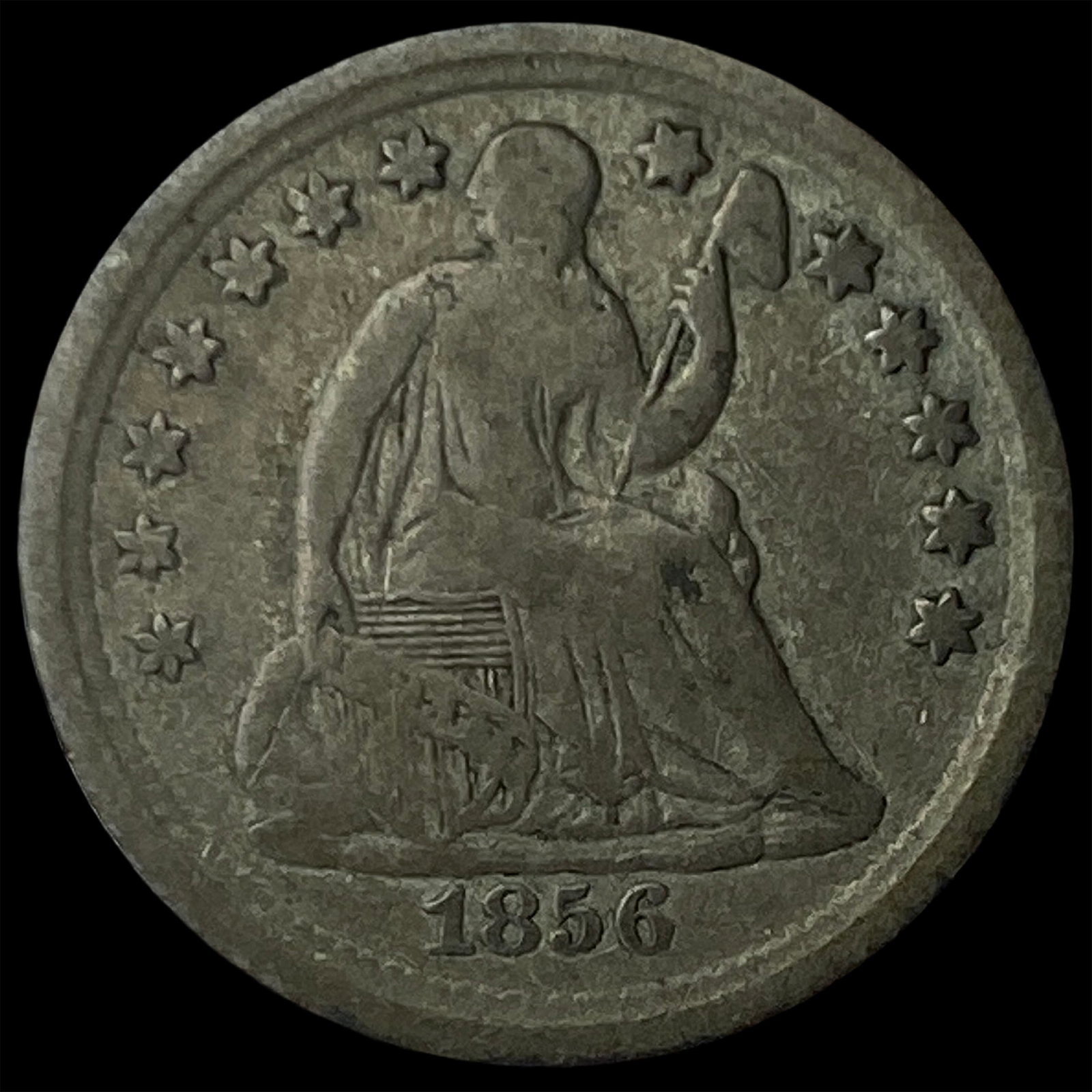 1856 Silver Half Dime LIGHTLY CIRCULATED: 1856 Silver Half Dime LIGHTLY CIRCULATED
