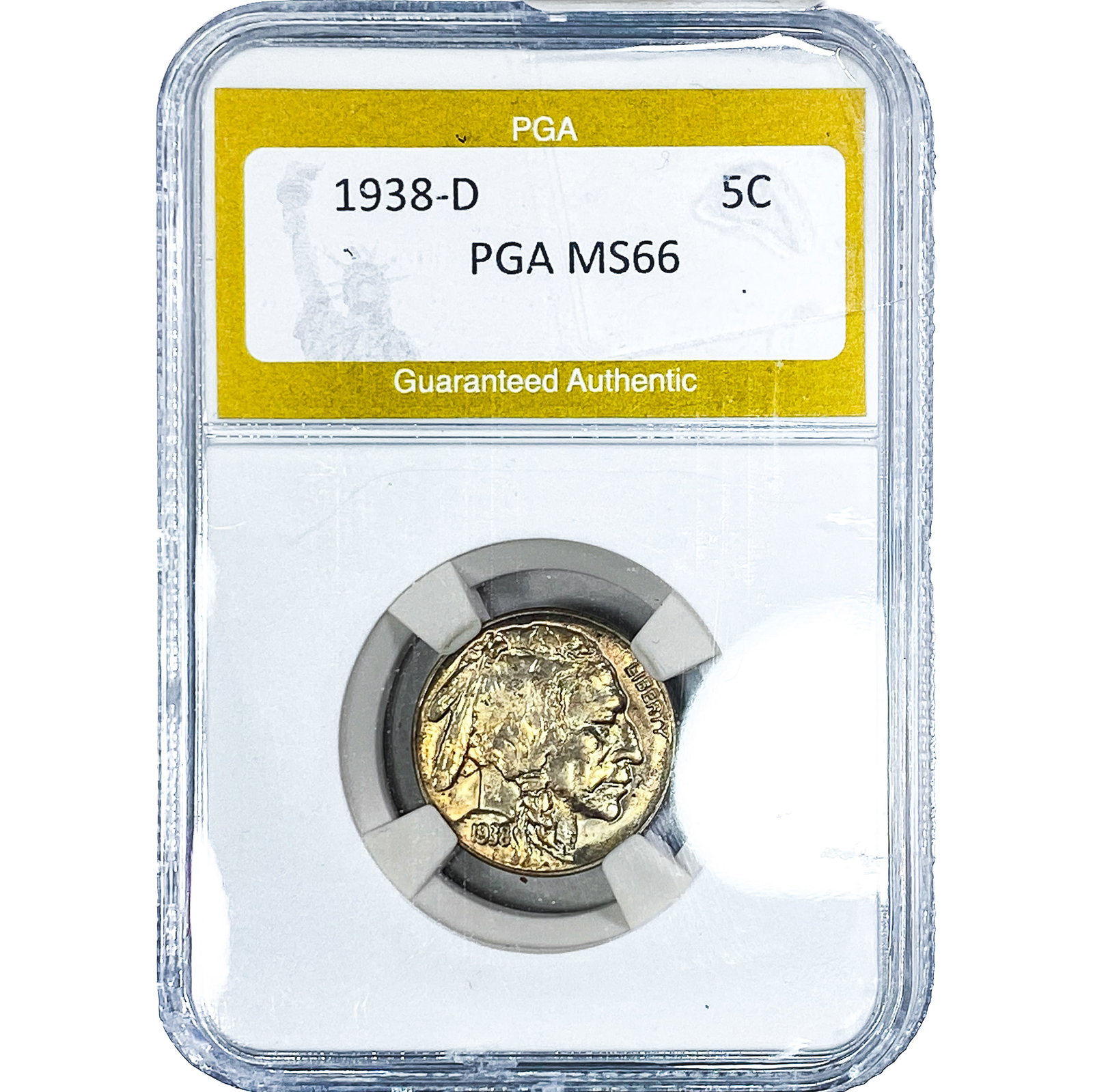 1938-D Buffalo Nickel PGA MS66: 1938-D Buffalo Nickel PGA MS66
