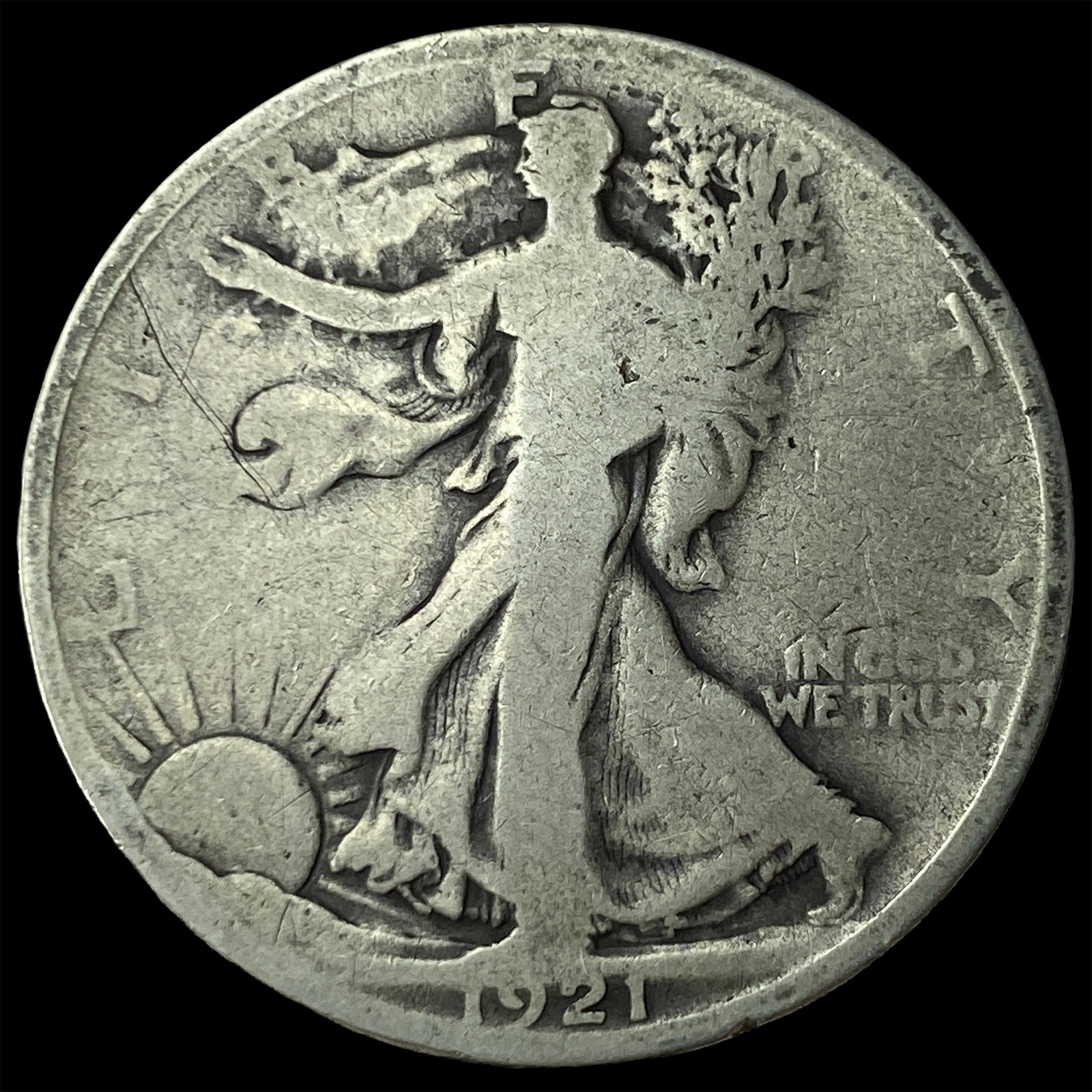 1921 Silver Walking Liberty Half Dollar NICELY CIRCULATED (1 of 2)