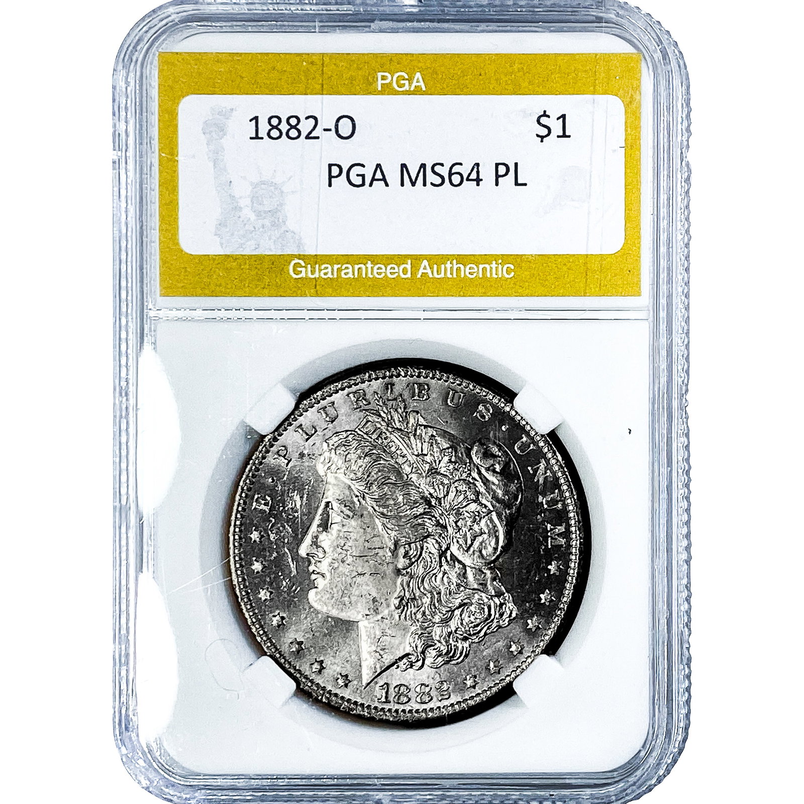 1882-O Morgan Silver Dollar PGA MS64 PL: 1882-O Morgan Silver Dollar PGA MS64 PL