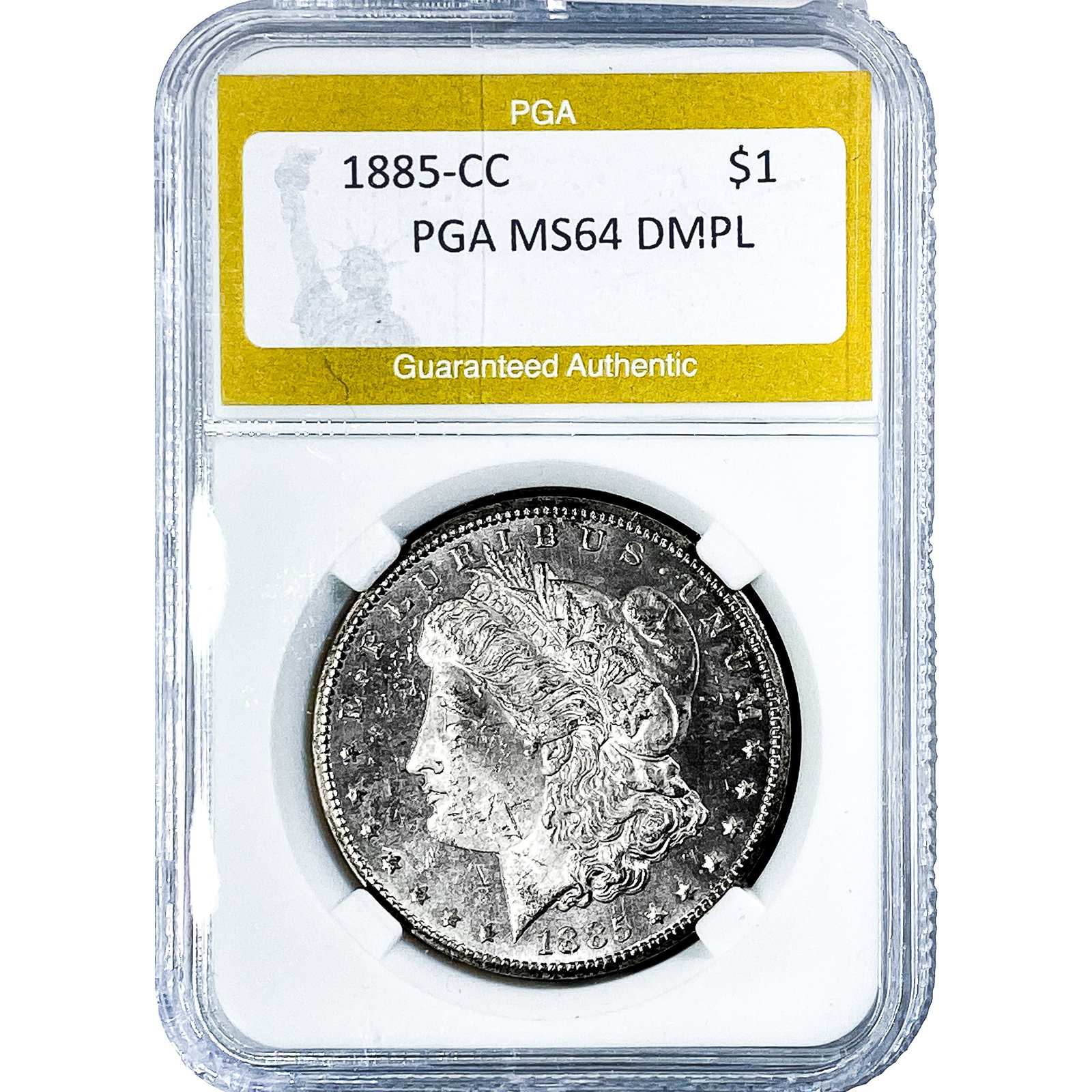 1885-CC Morgan Silver Dollar PGA MS64 DMPL: 1885-CC Morgan Silver Dollar PGA MS64 DMPL