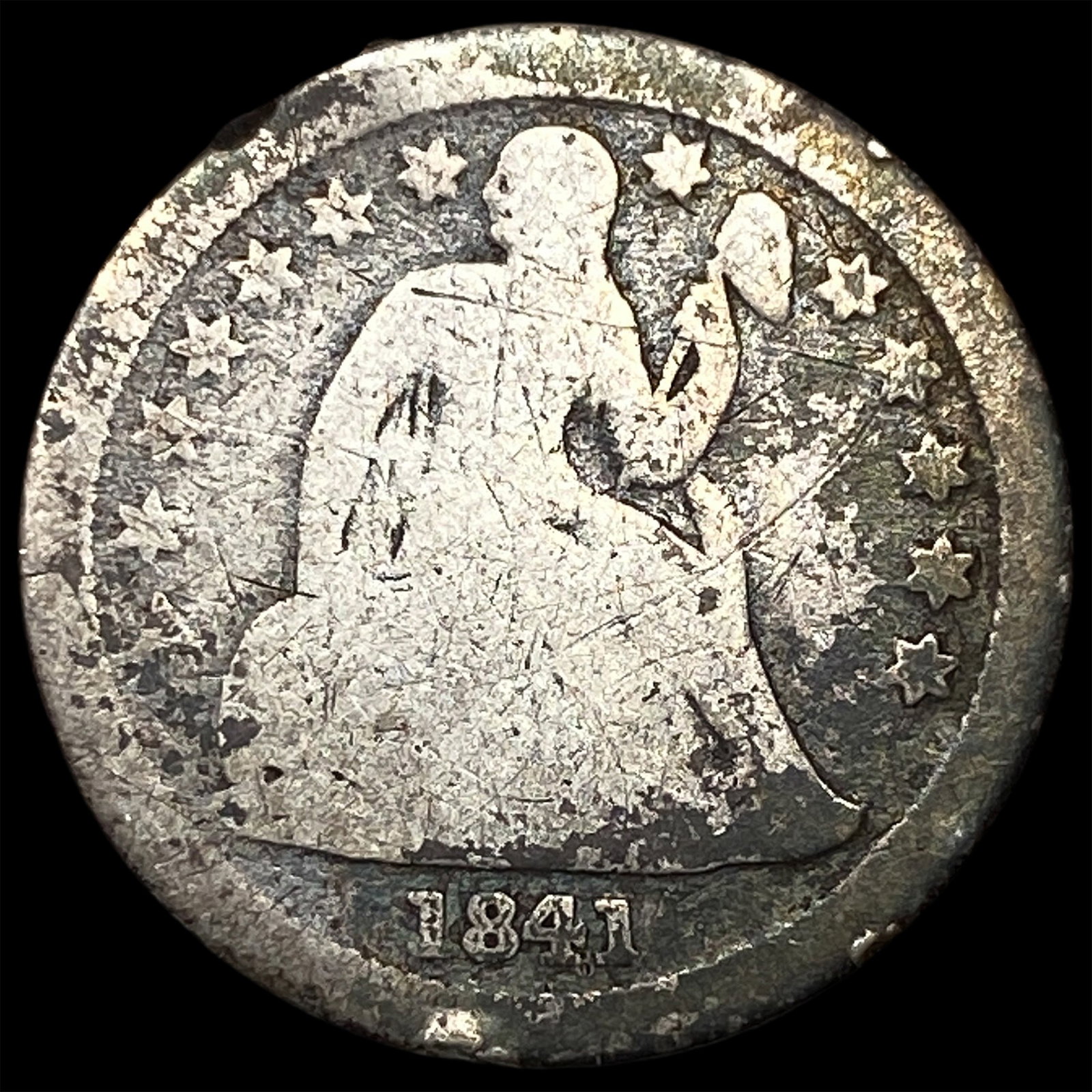 1841-O Silver Seated Liberty Dime LIGHTLY CIRCULATED: 1841-O Silver Seated Liberty Dime LIGHTLY CIRCULATED