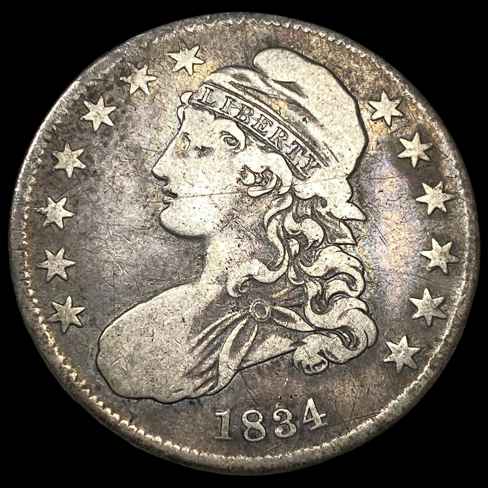 1834 Capped Bust Half Dollar LIGHTLY CIRCULATED: 1834 Capped Bust Half Dollar LIGHTLY CIRCULATED