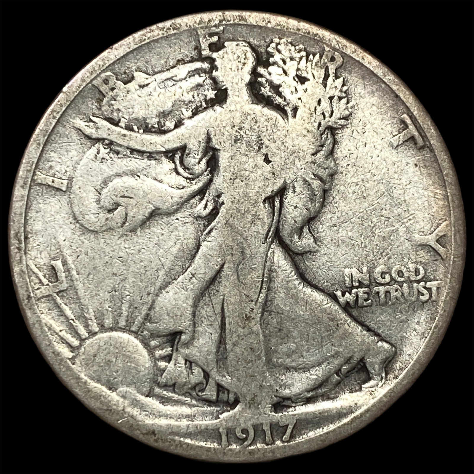 1917-S Silver Walking Liberty Half Dollar LIGHTLY CIRCULATED: 1917-S Silver Walking Liberty Half Dollar LIGHTLY CIRCULATED