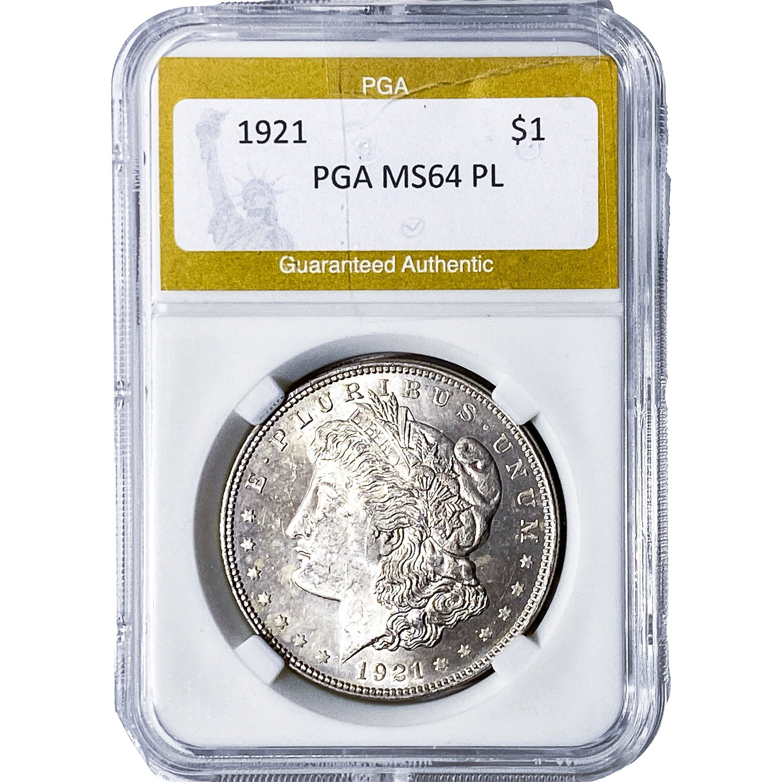 1921 Morgan Silver Dollar PGA MS64 PL: 1921 Morgan Silver Dollar PGA MS64 PL