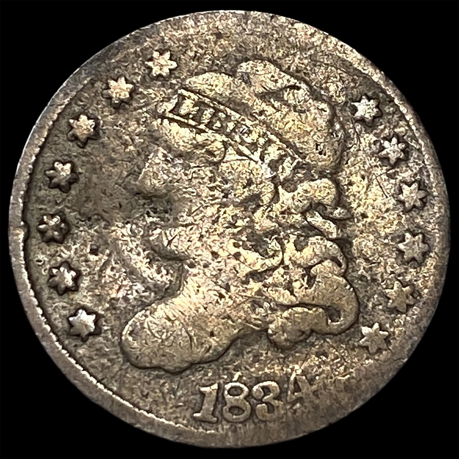 1834 Capped Bust Half Dime NICELY CIRCULATED: 1834 Capped Bust Half Dime NICELY CIRCULATED