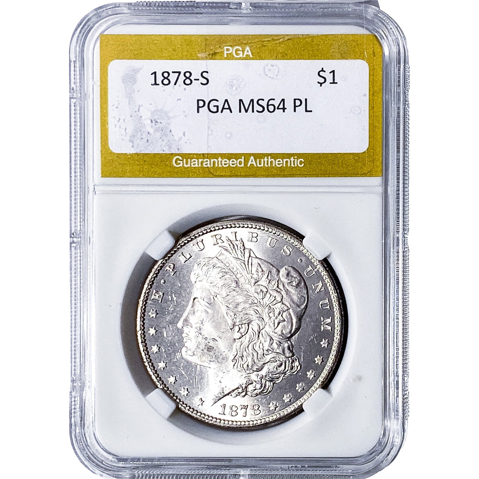 1878-S Morgan Silver Dollar PGA MS64 PL (1 of 2)