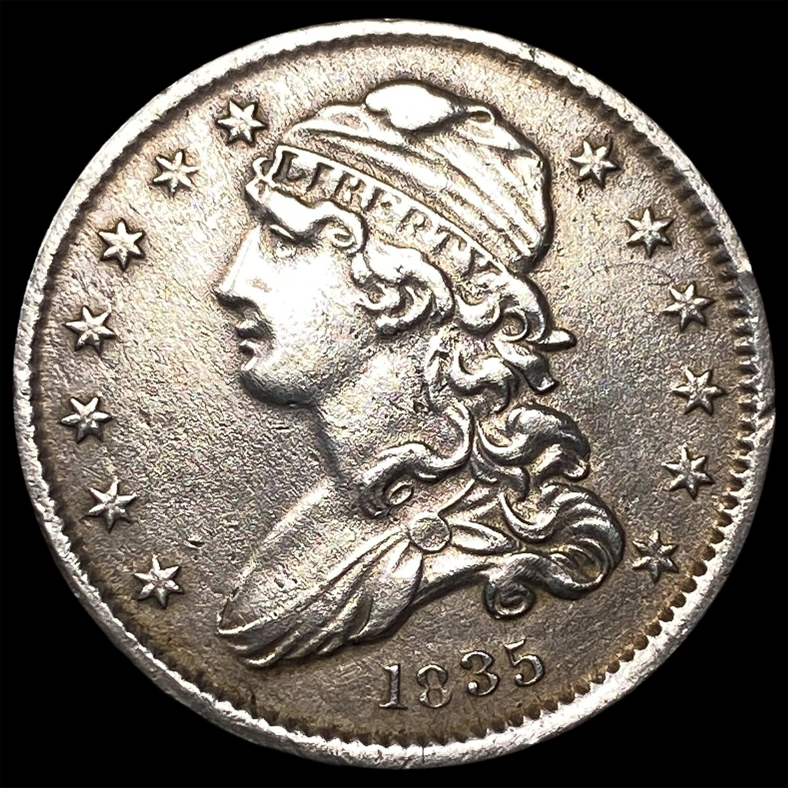 1835 Capped Bust Silver Quarter CLOSELY UNCIRCULATED: 1835 Capped Bust Silver Quarter CLOSELY UNCIRCULATED