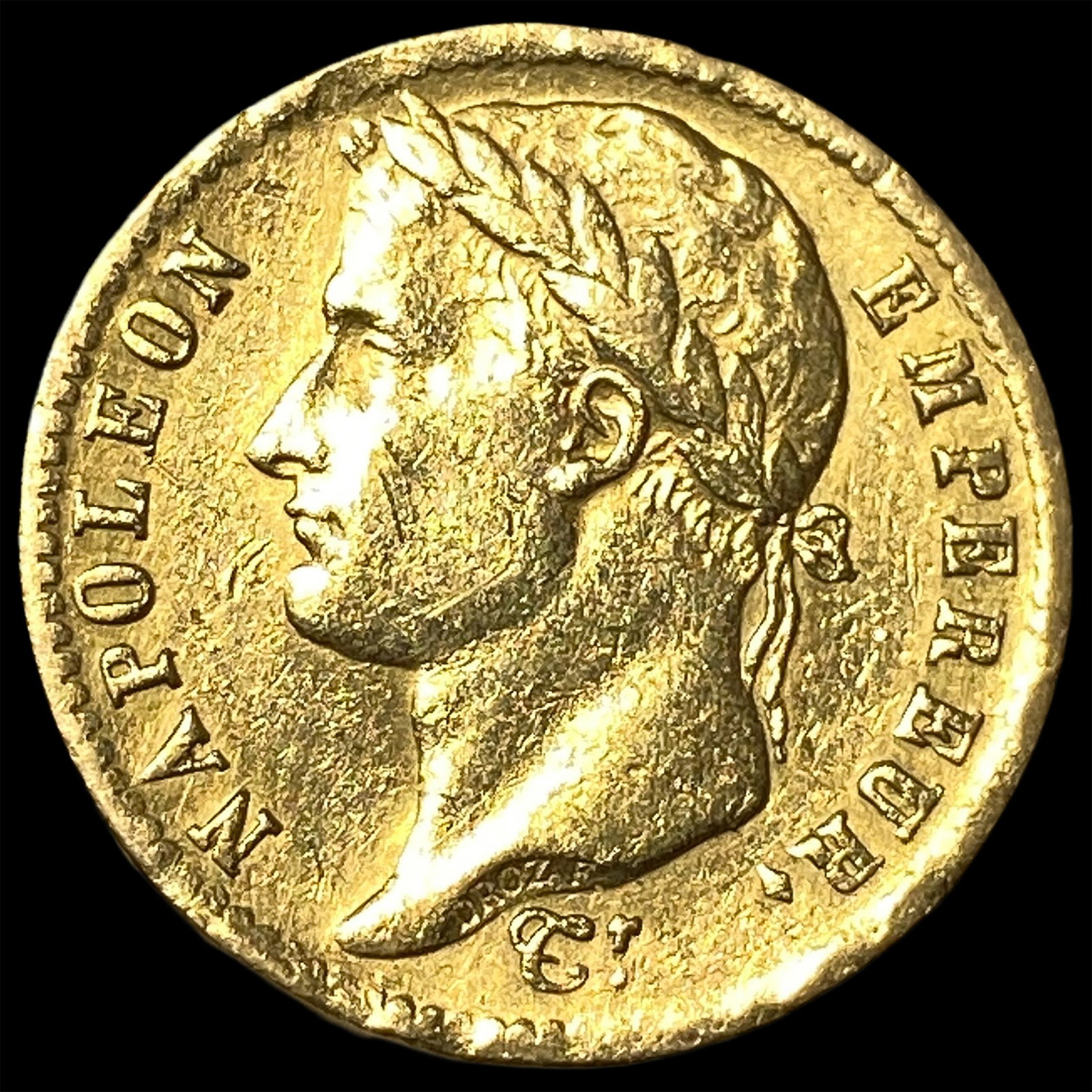 1813-A Gold 20 Francs Napoleon CLOSELY UNCIRCULATED: 1813-A Gold 20 Francs Napoleon CLOSELY UNCIRCULATED