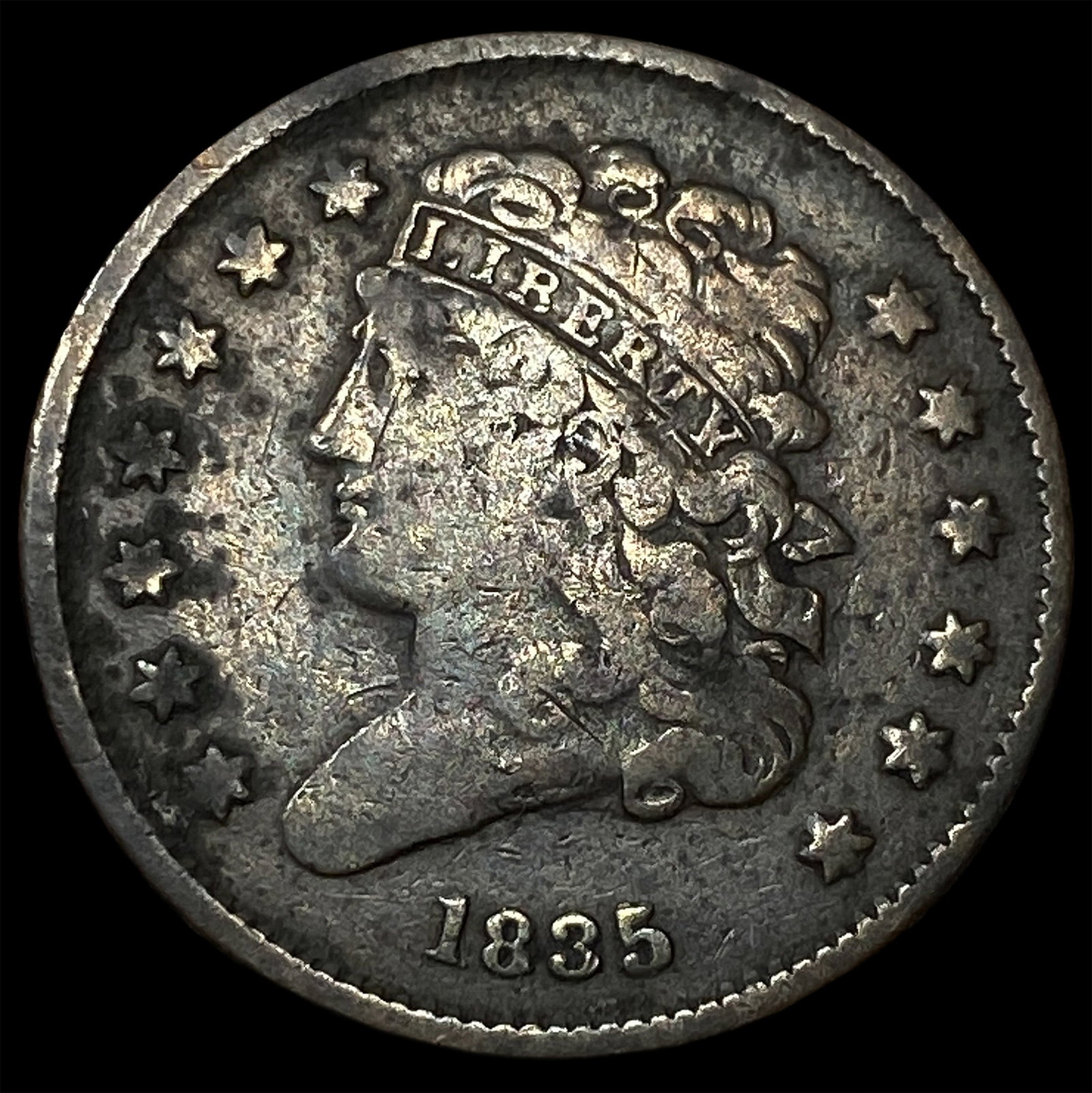 1835 Copper Half Cent NEARLY UNCIRCULATED (1 of 2)