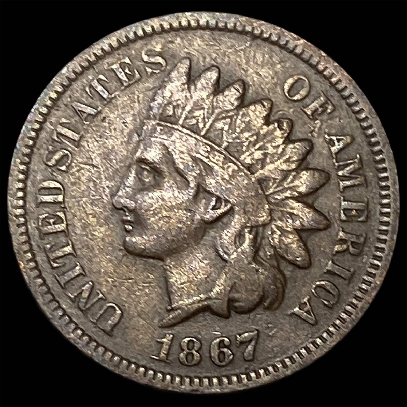 1867 Indian Head Cent NEARLY UNCIRCULATED: 1867 Indian Head Cent NEARLY UNCIRCULATED