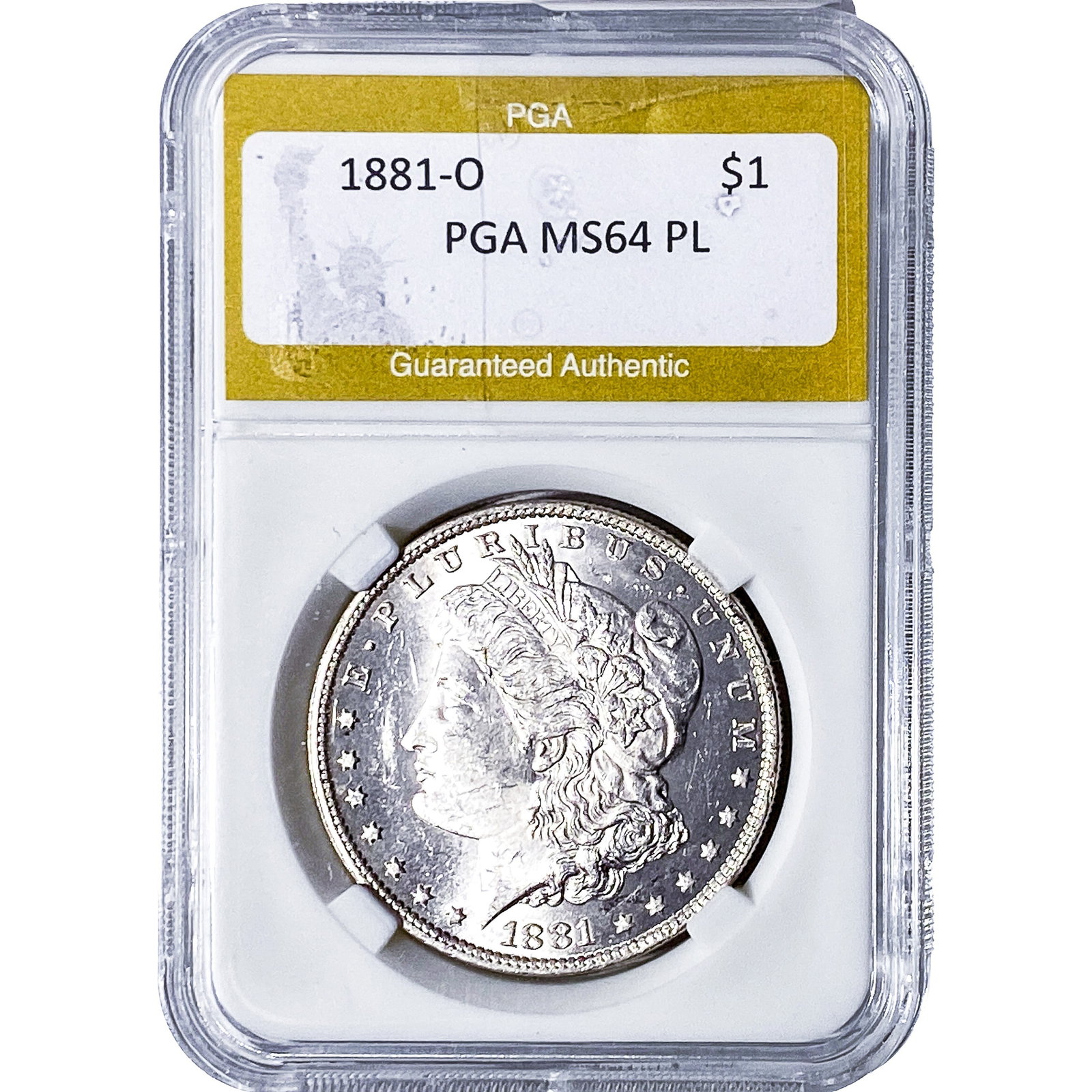 1881-O Morgan Silver Dollar PGA MS64 PL: 1881-O Morgan Silver Dollar PGA MS64 PL